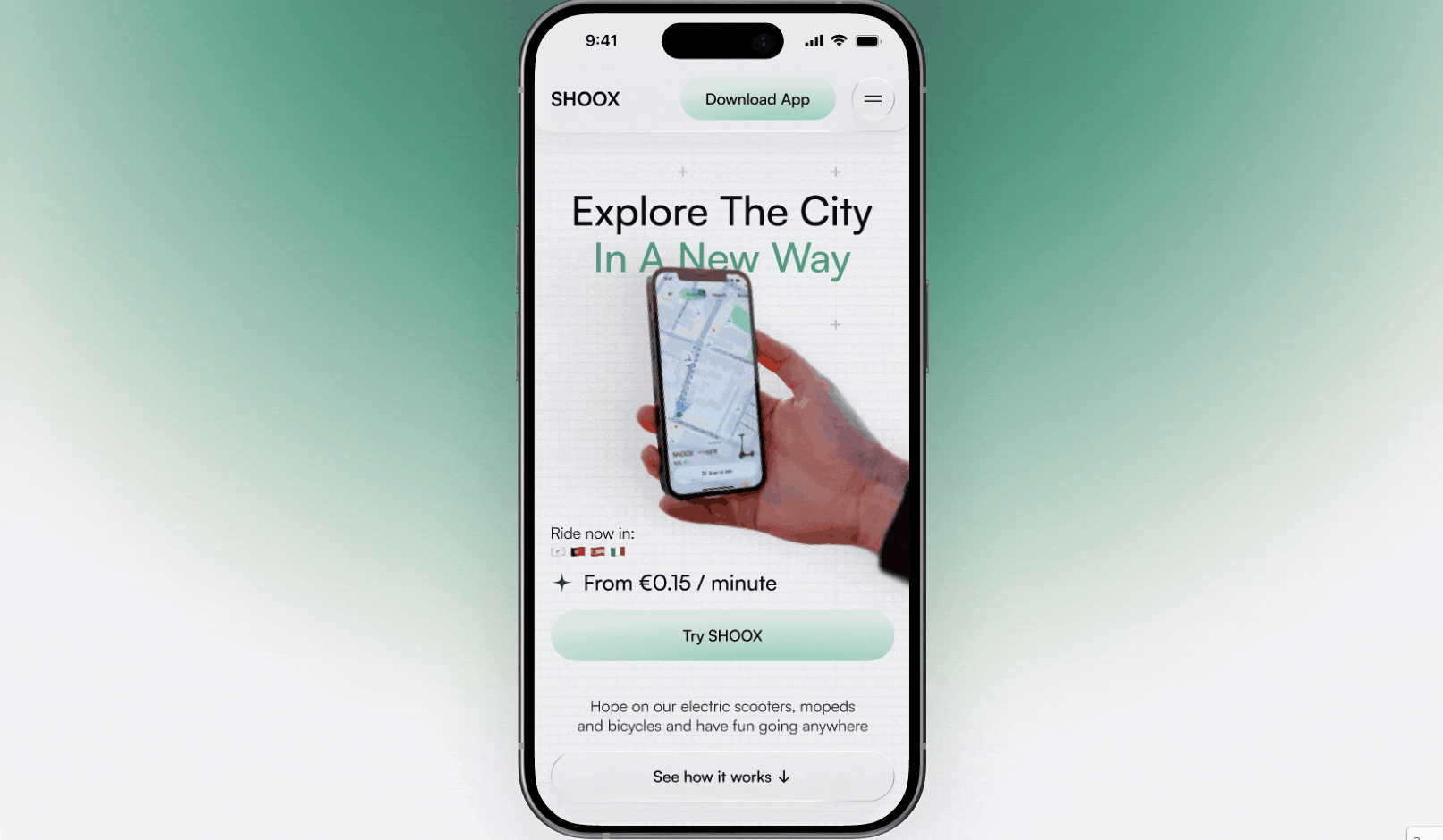 Продуктовый лендинг для приложения шеринга электротранспорта — Изображение №10 — Интерфейсы на Dprofile