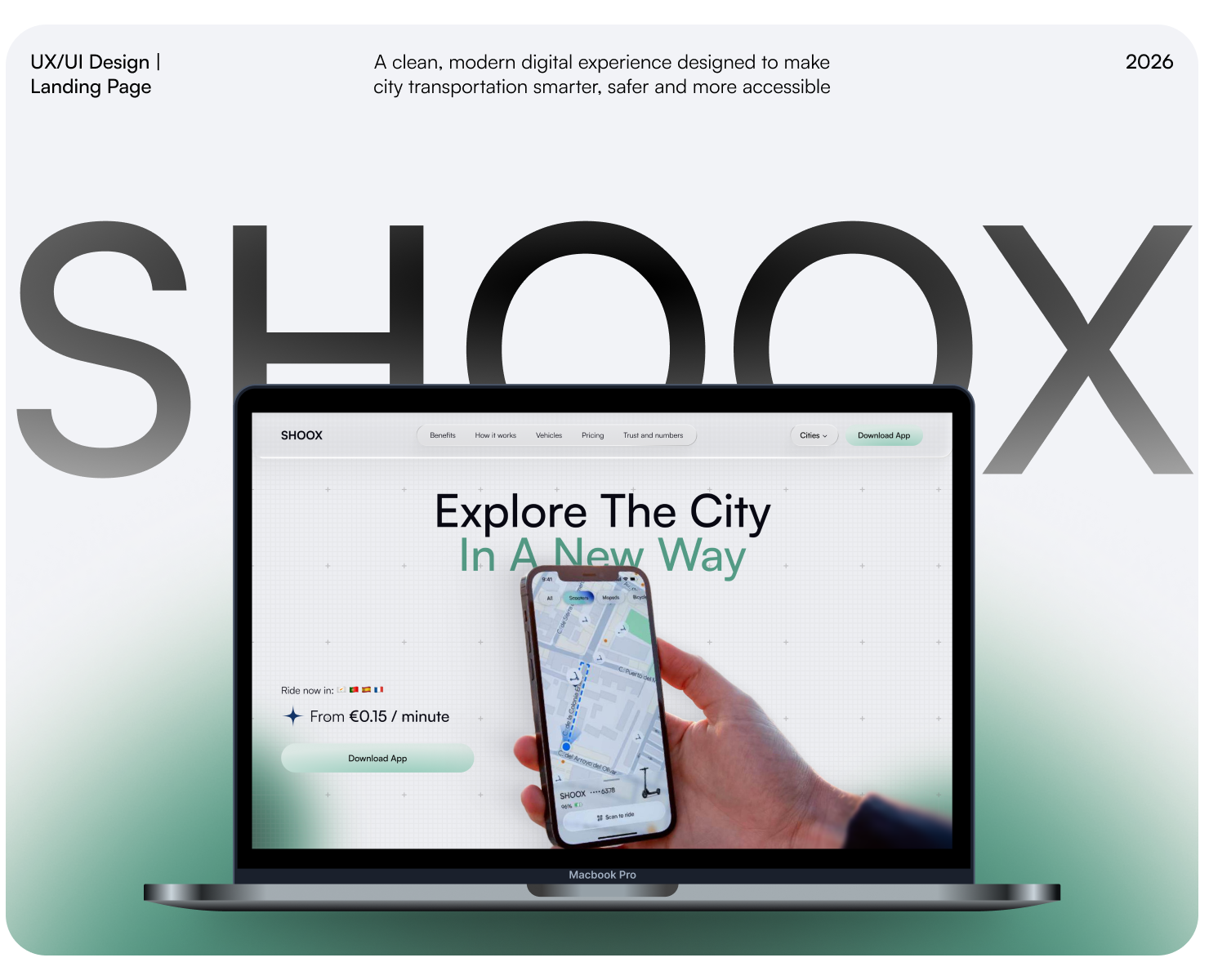 Продуктовый лендинг для приложения шеринга электротранспорта — Интерфейсы на Dprofile