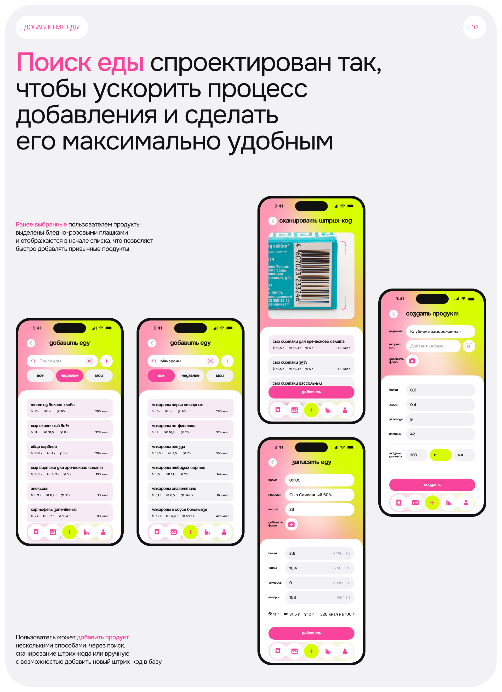 Приложение для подсчёта калорий | Дизайн Мобильных Приложен… — Изображение №14 — Интерфейсы на Dprofile
