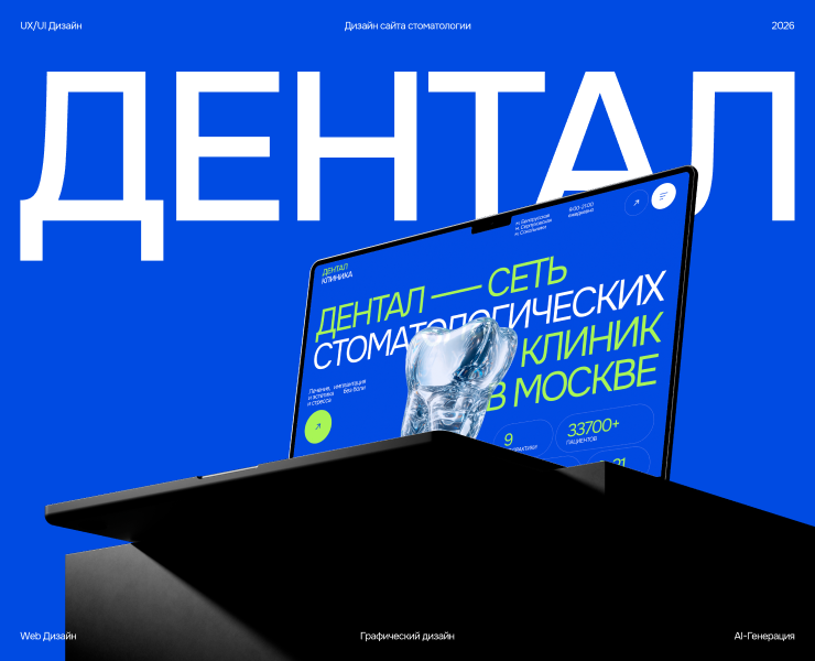 Дизайн сайта стоматологии Дентал — Интерфейсы, Брендинг на Dprofile