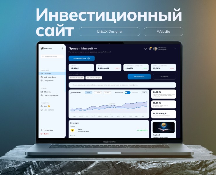 Инвестиционная платформа UX/UI на Dprofile