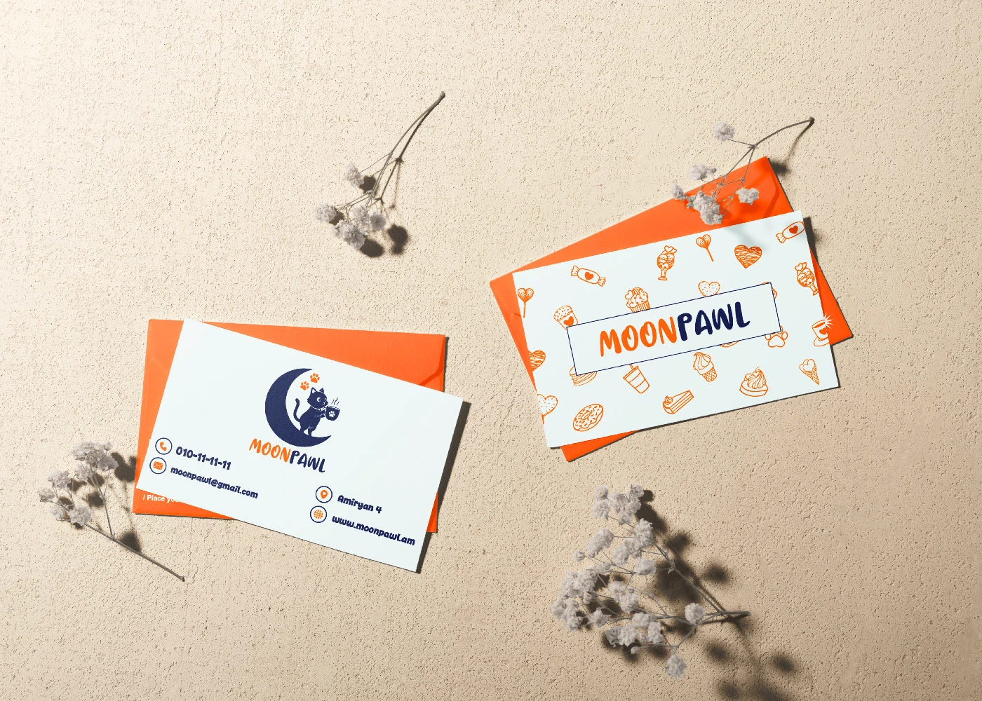 Moonpawl Cafe | Бренд-идентичность кафе с тематикой кошек — Изображение №5 — Брендинг, Графика на Dprofile