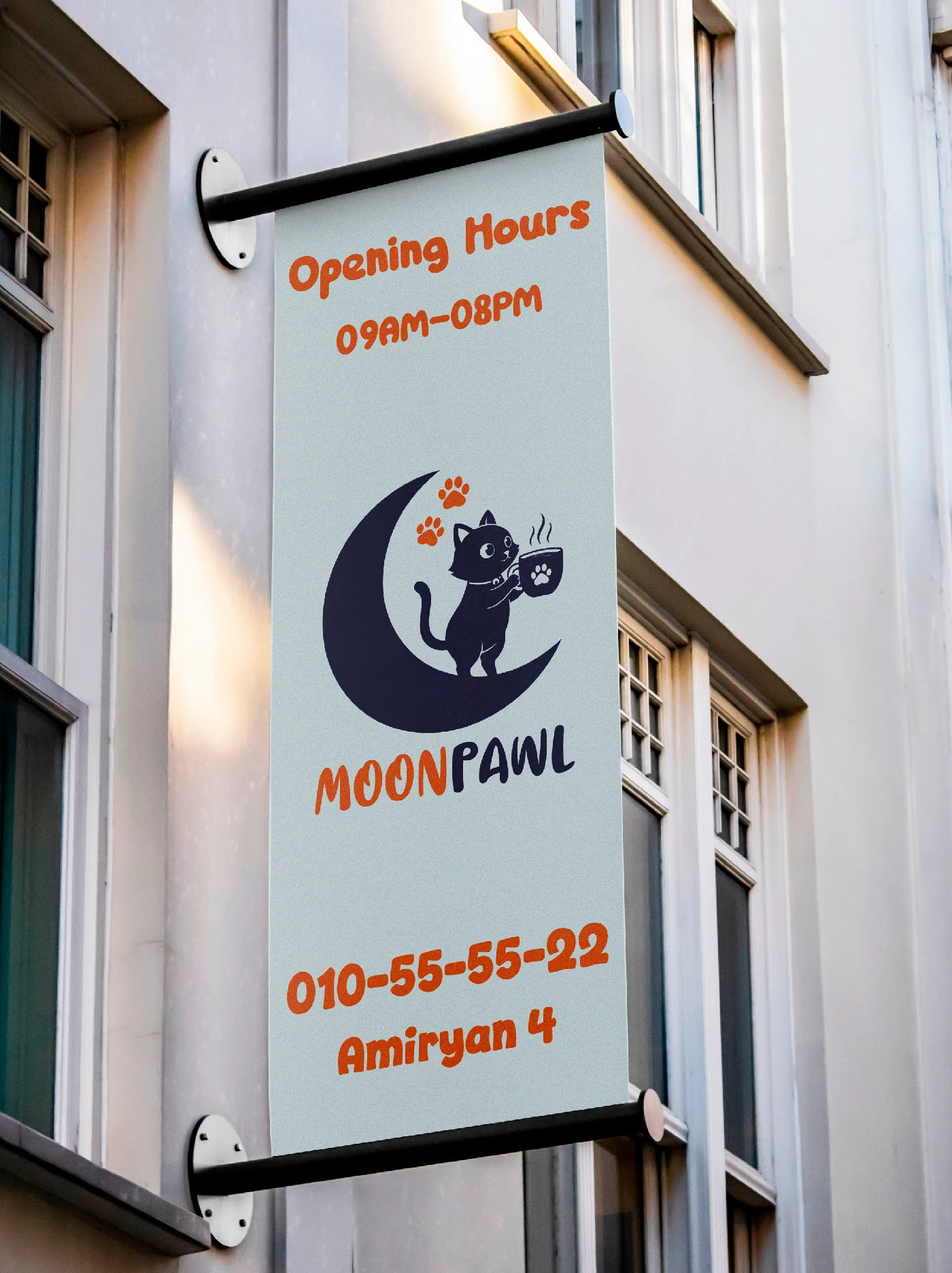 Moonpawl Cafe | Бренд-идентичность кафе с тематикой кошек — Изображение №9 — Брендинг, Графика на Dprofile