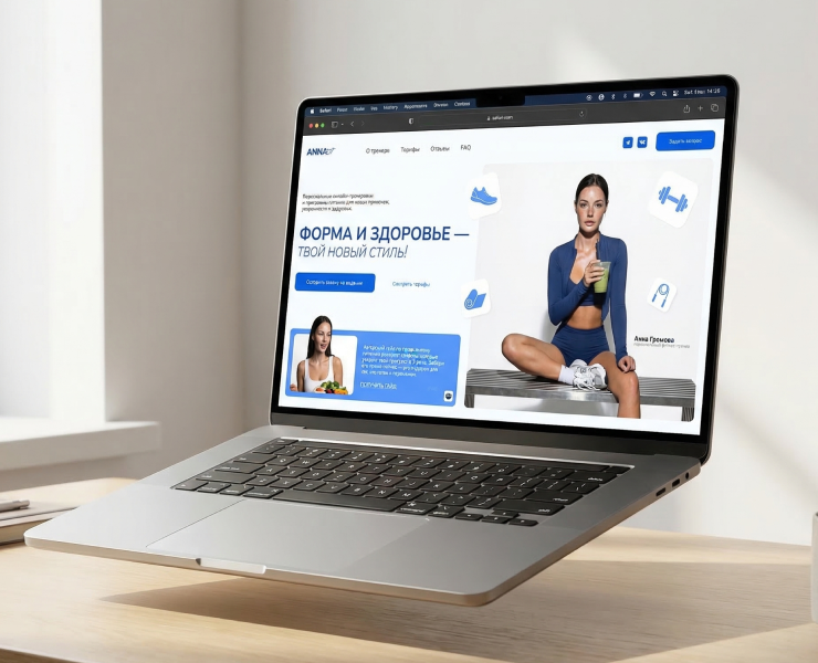 AnnaFit - Лендинг для онлайн фитнес-тренера Анны — Интерфейсы, Графика на Dprofile