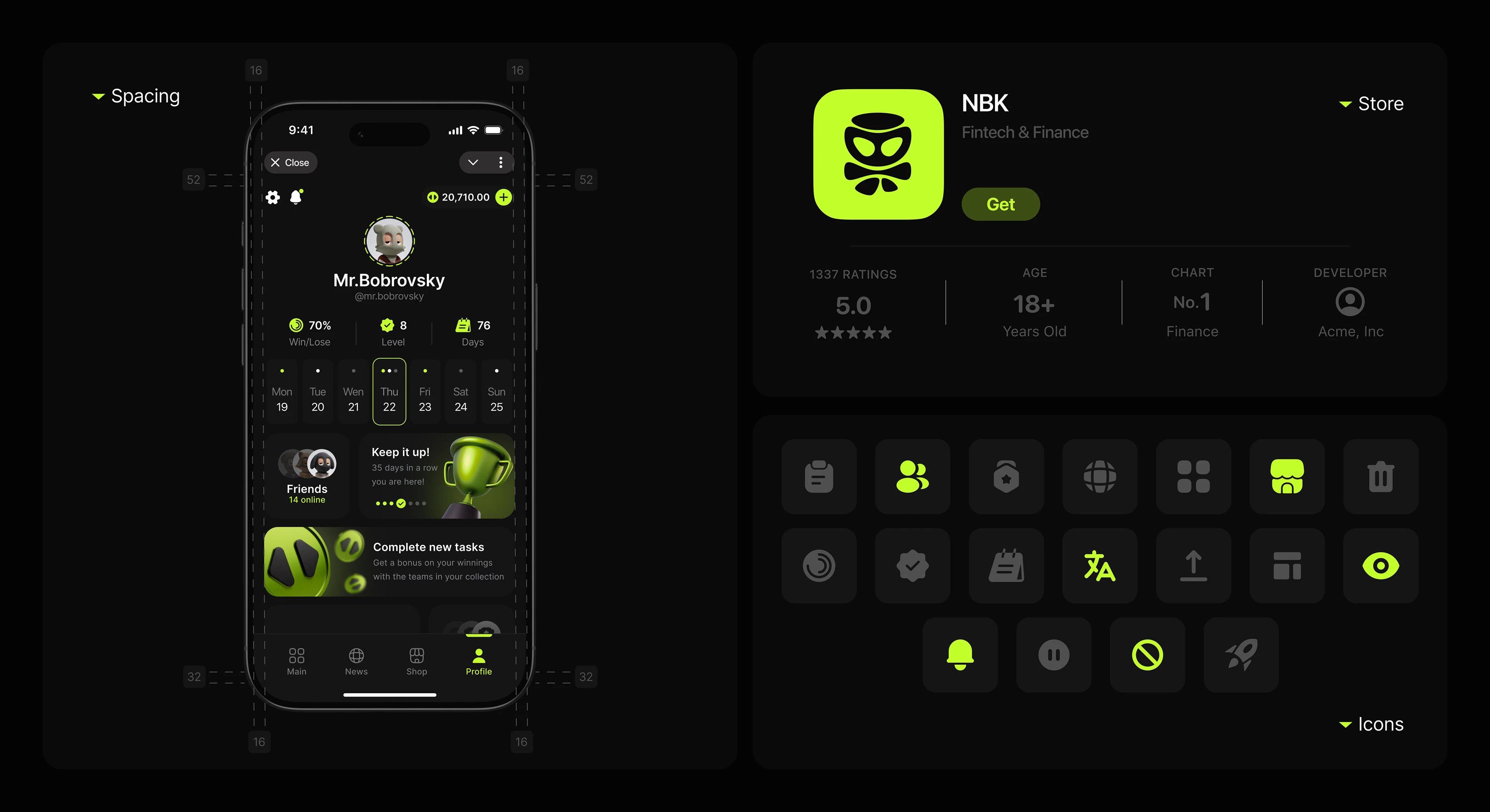 NBK | Football Game | Mobile App | UI UX — Изображение №5 — Интерфейсы на Dprofile