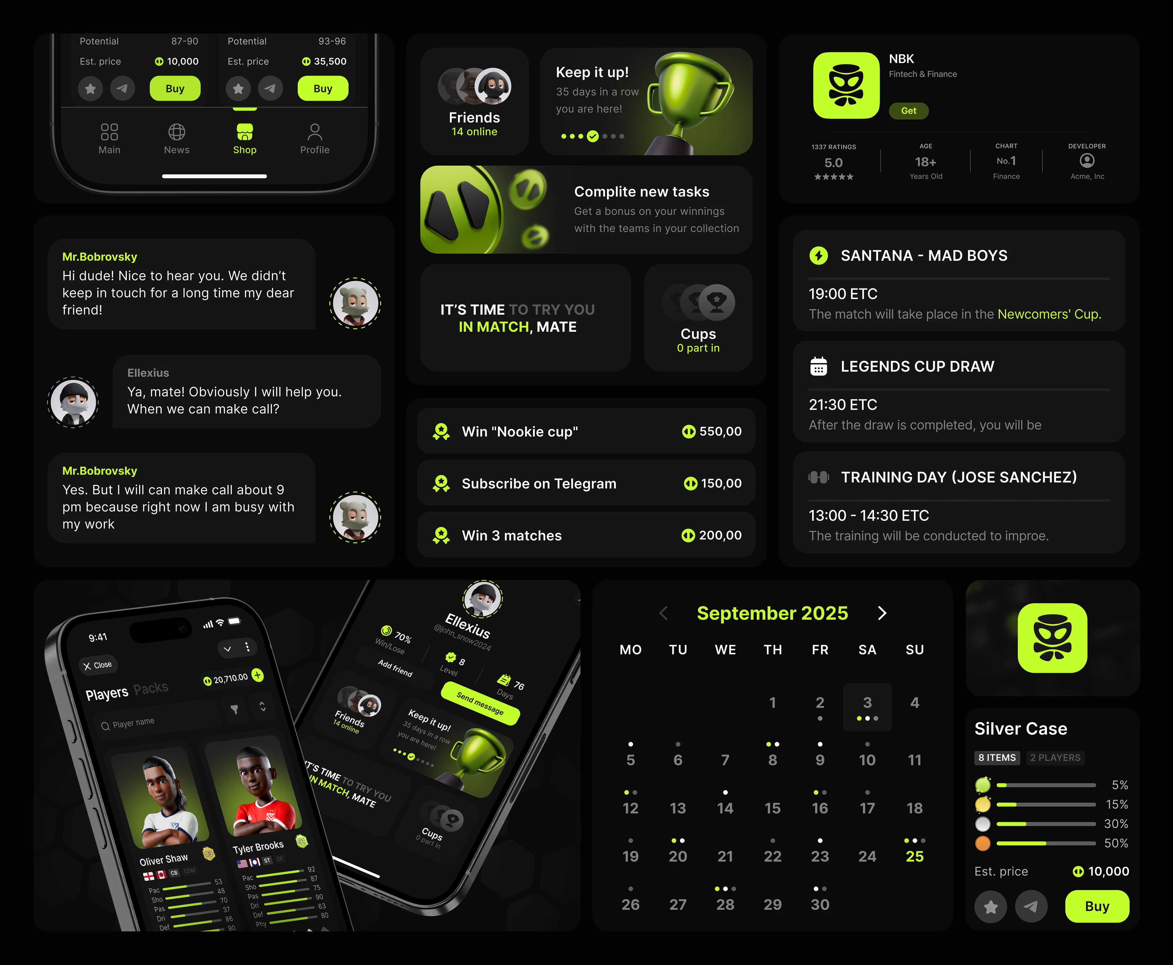 NBK | Football Game | Mobile App | UI UX — Изображение №11 — Интерфейсы на Dprofile