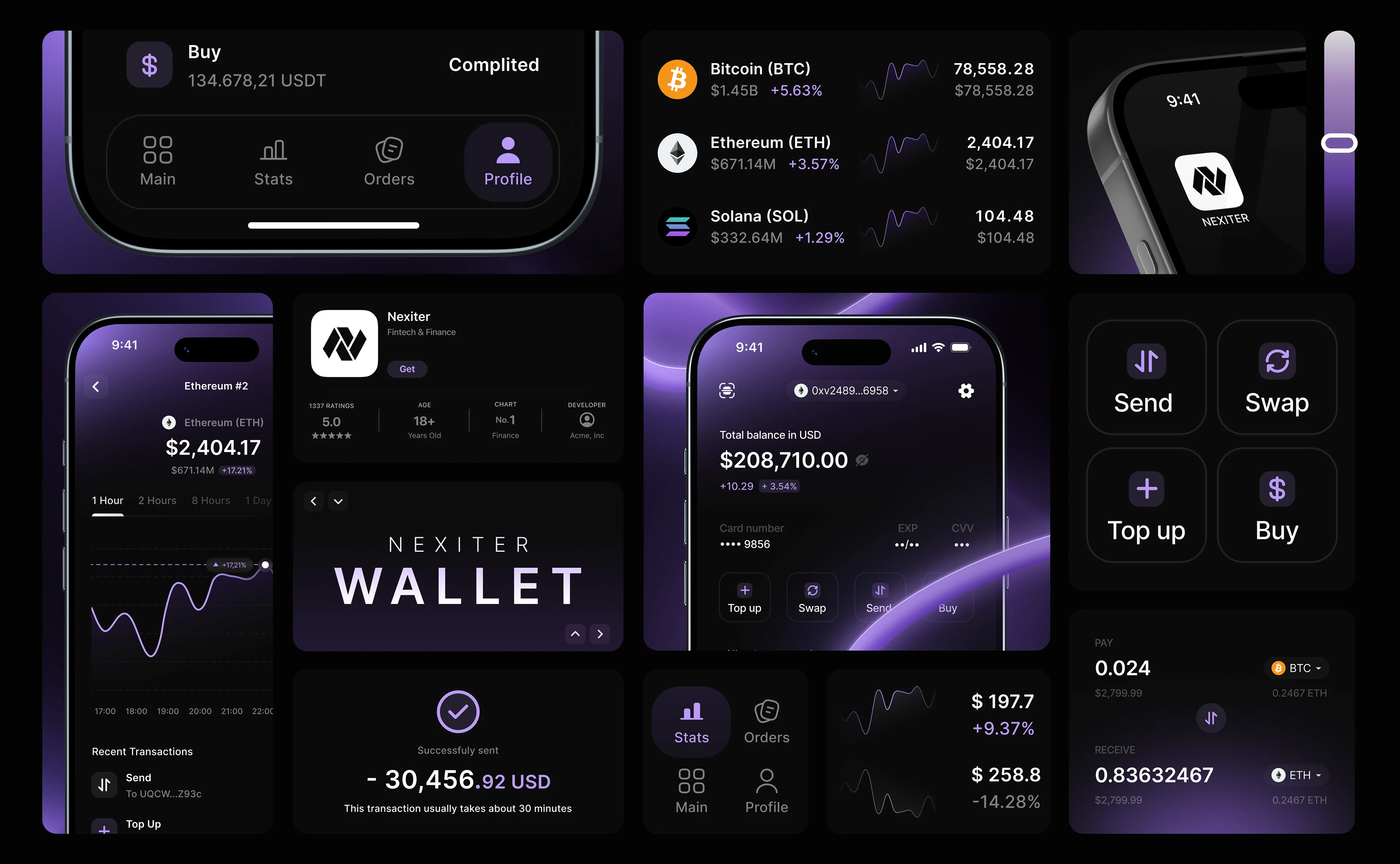 Nexiter | Crypto, Blockchain | Mobile App | UI UX — Изображение №3 — Интерфейсы на Dprofile