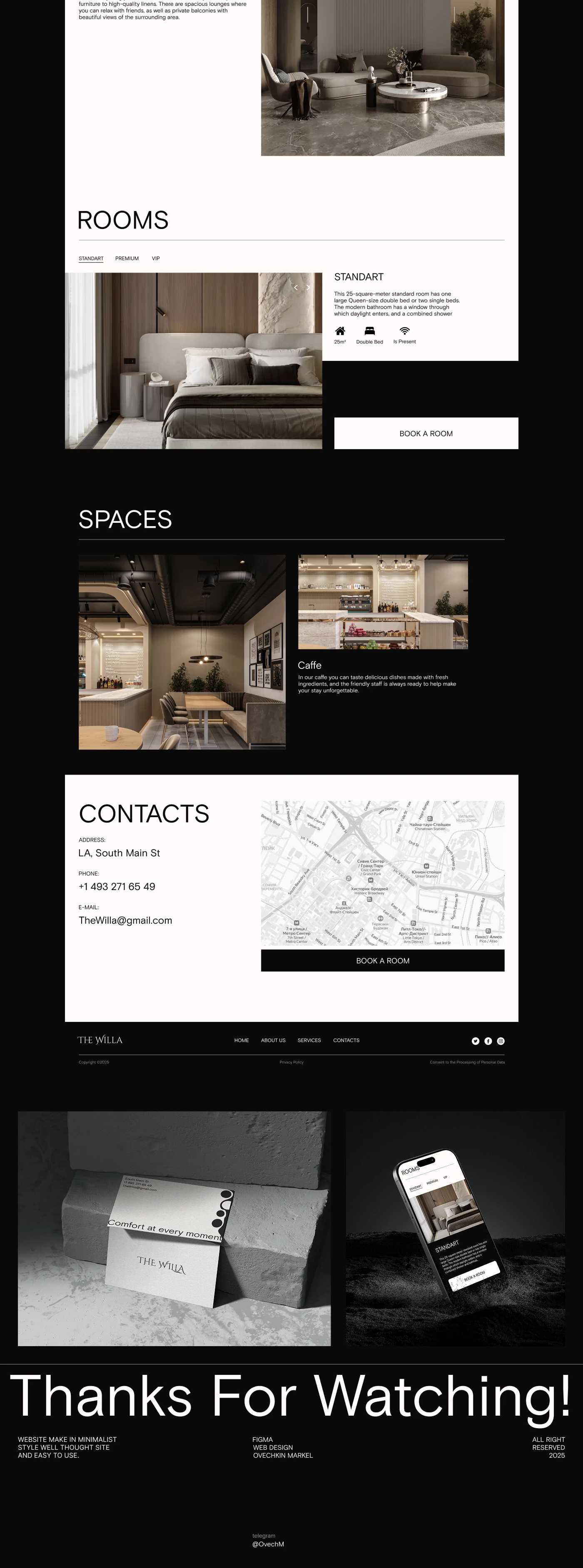 Minimal design Landing page for Hotel — Изображение №2 — Интерфейсы, Брендинг на Dprofile