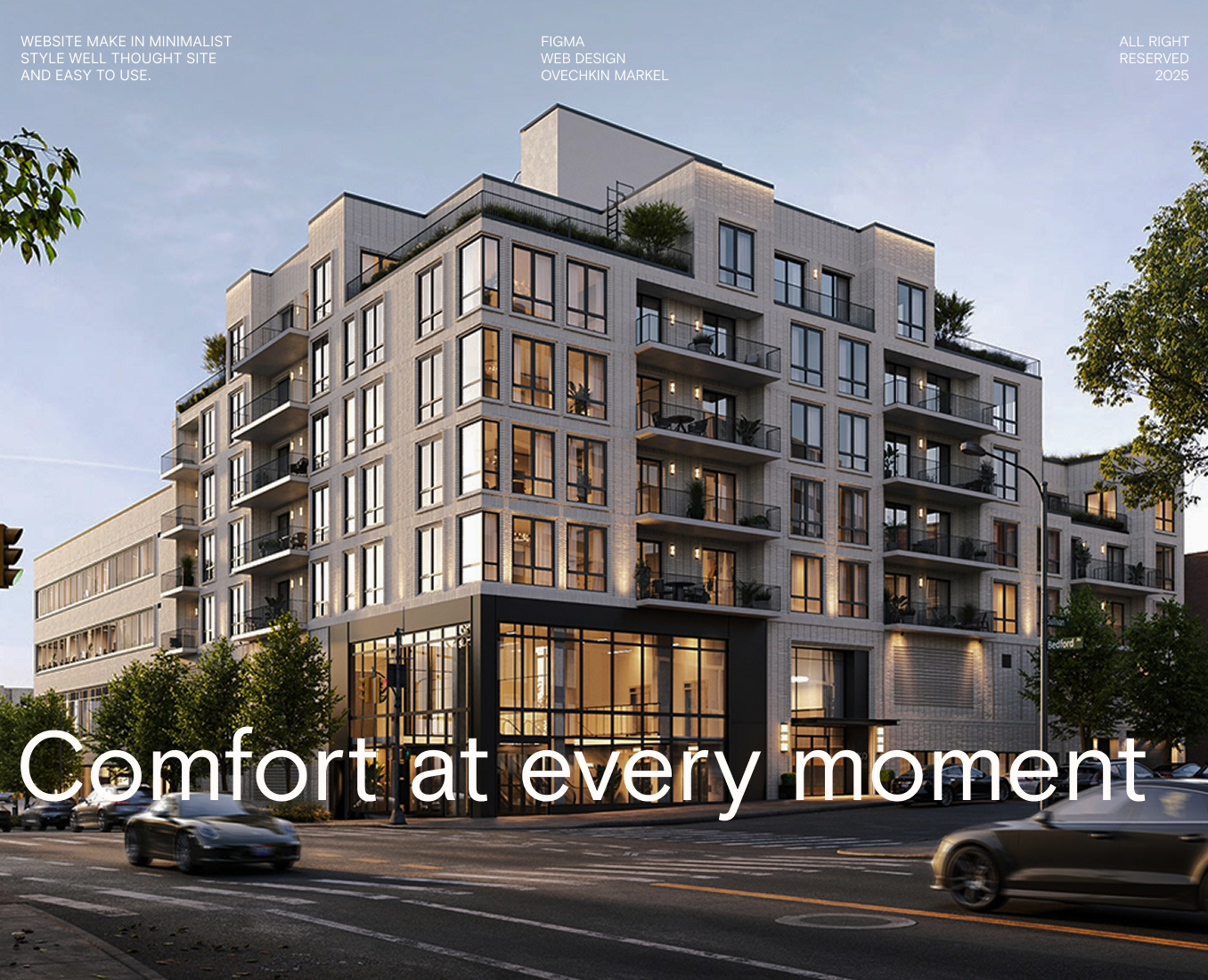 Minimal design Landing page for Hotel — Интерфейсы, Брендинг на Dprofile