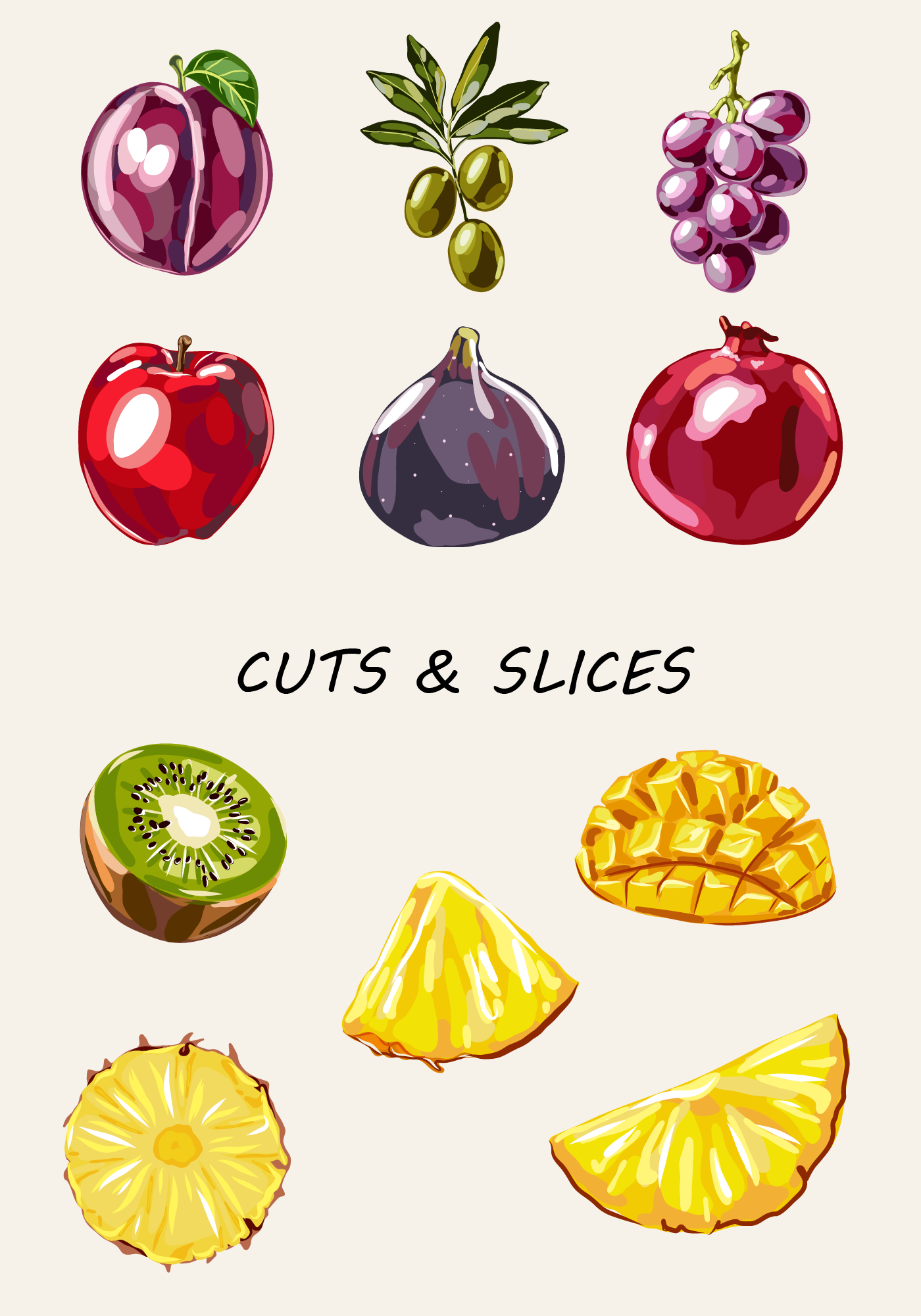 Fresh Fruits: коллекция сочных векторных фруктов и ягод — Изображение №5 — Иллюстрация, Промдизайн на Dprofile