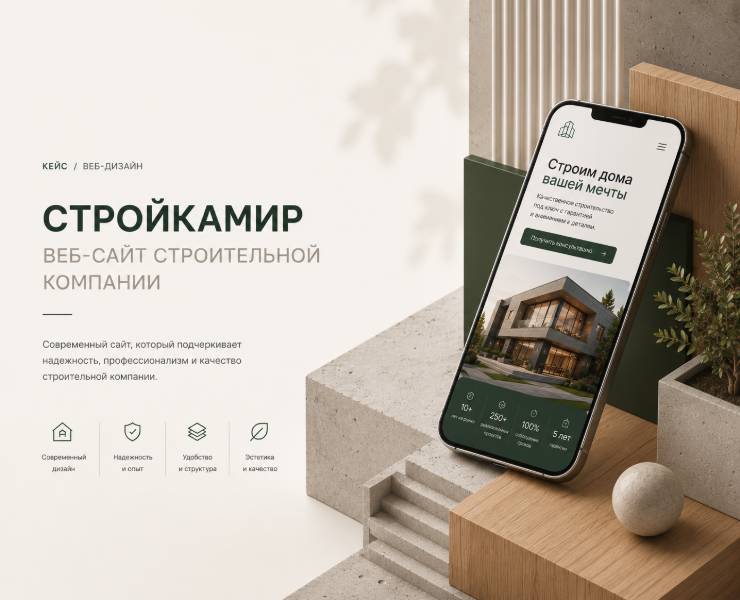 СТРОЙКАМИР Вебсайт | Сайт строительной компании — Интерфейсы на Dprofile