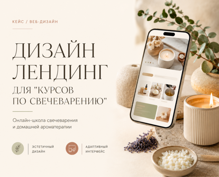 Дизайн лендинг для "Курсов по Свечеварению" — Интерфейсы на Dprofile