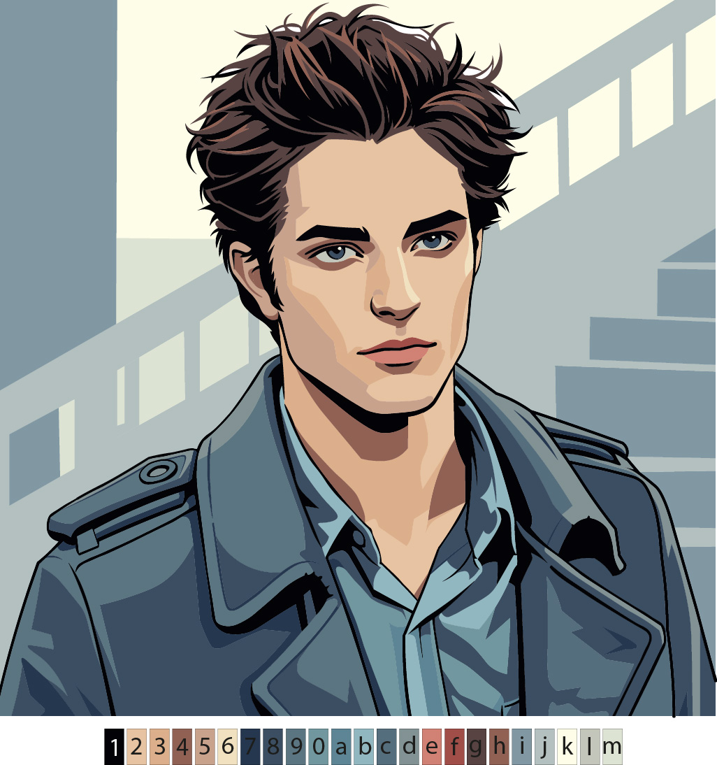 Раскраска по номерам: стилизованный портрет (вдохновлено Hachette style) — Изображение №1 — Иллюстрация на Dprofile