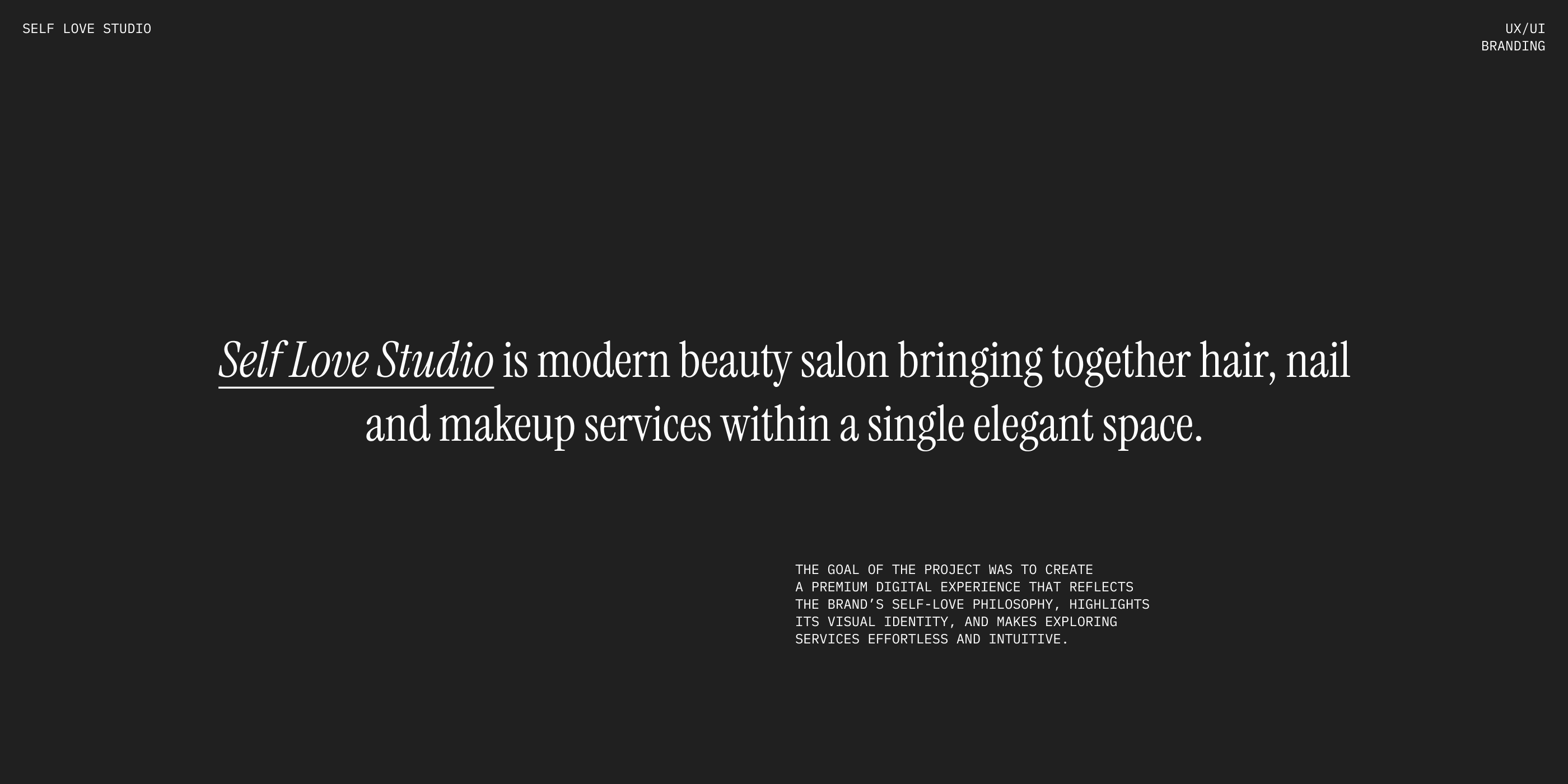 Self Love Studio — Сайт салона красоты — Изображение №2 — Интерфейсы, Брендинг на Dprofile