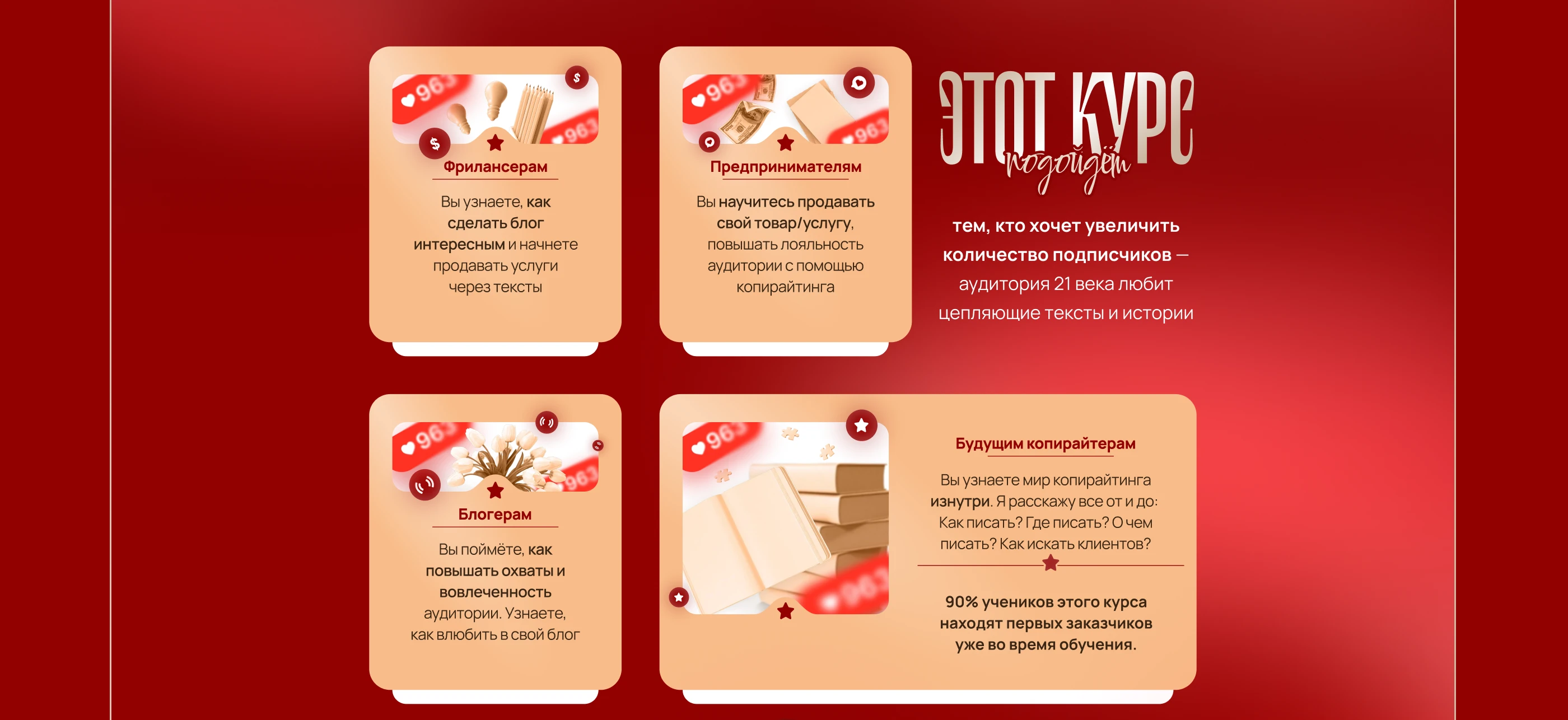 Лендинг для курса по копирайтингу / Landing Page — Изображение №5 — Интерфейсы на Dprofile
