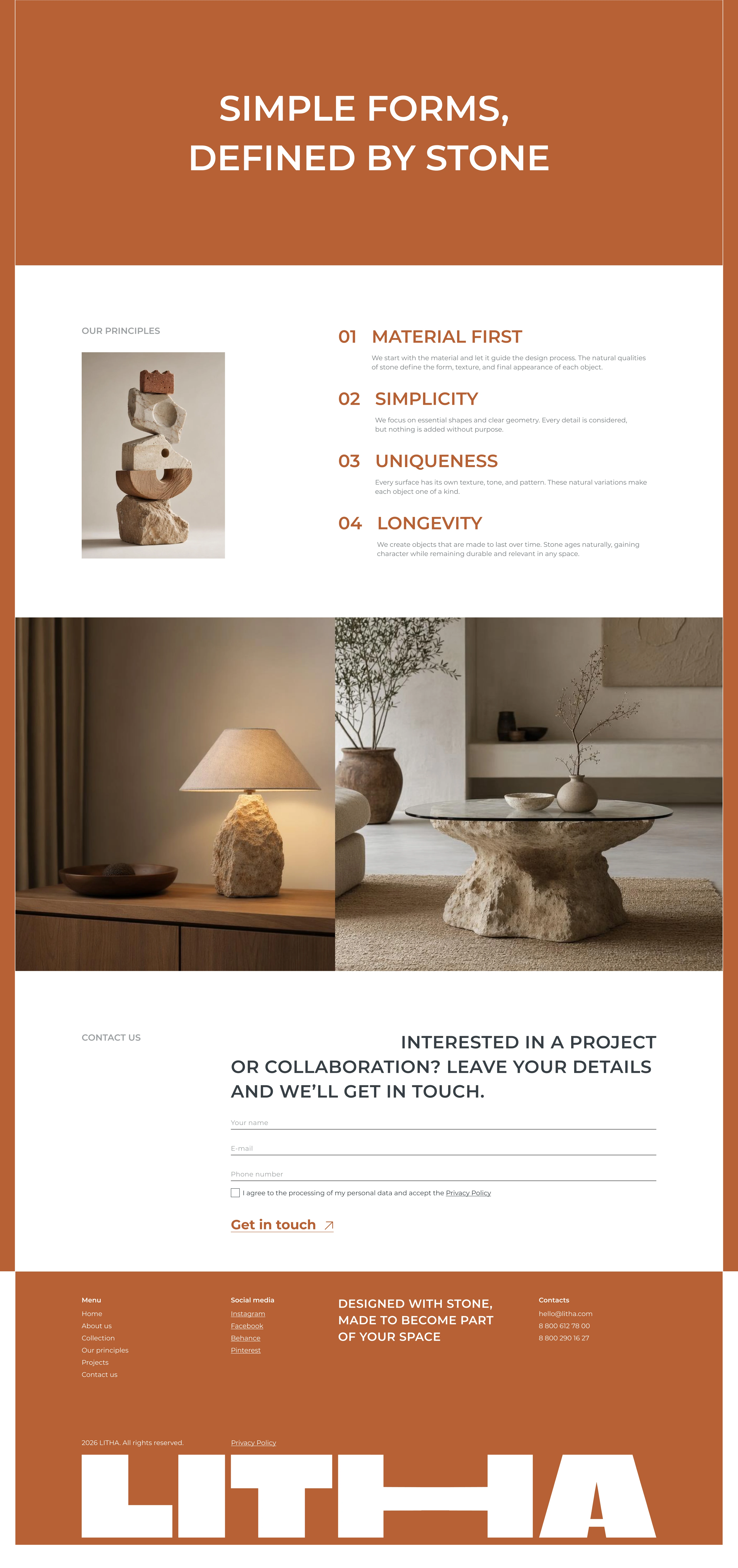 LITHA - Modern furniture brand // Landing page — Изображение №4 — Интерфейсы, Брендинг на Dprofile
