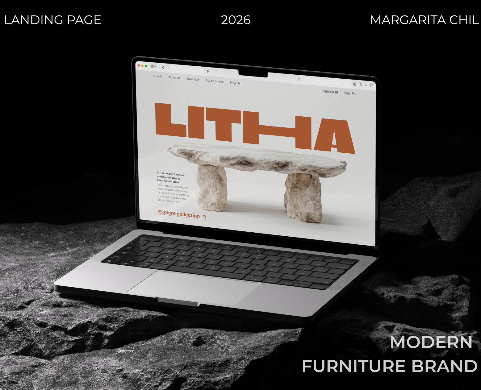 LITHA - Modern furniture brand // Landing page — Интерфейсы, Брендинг на Dprofile