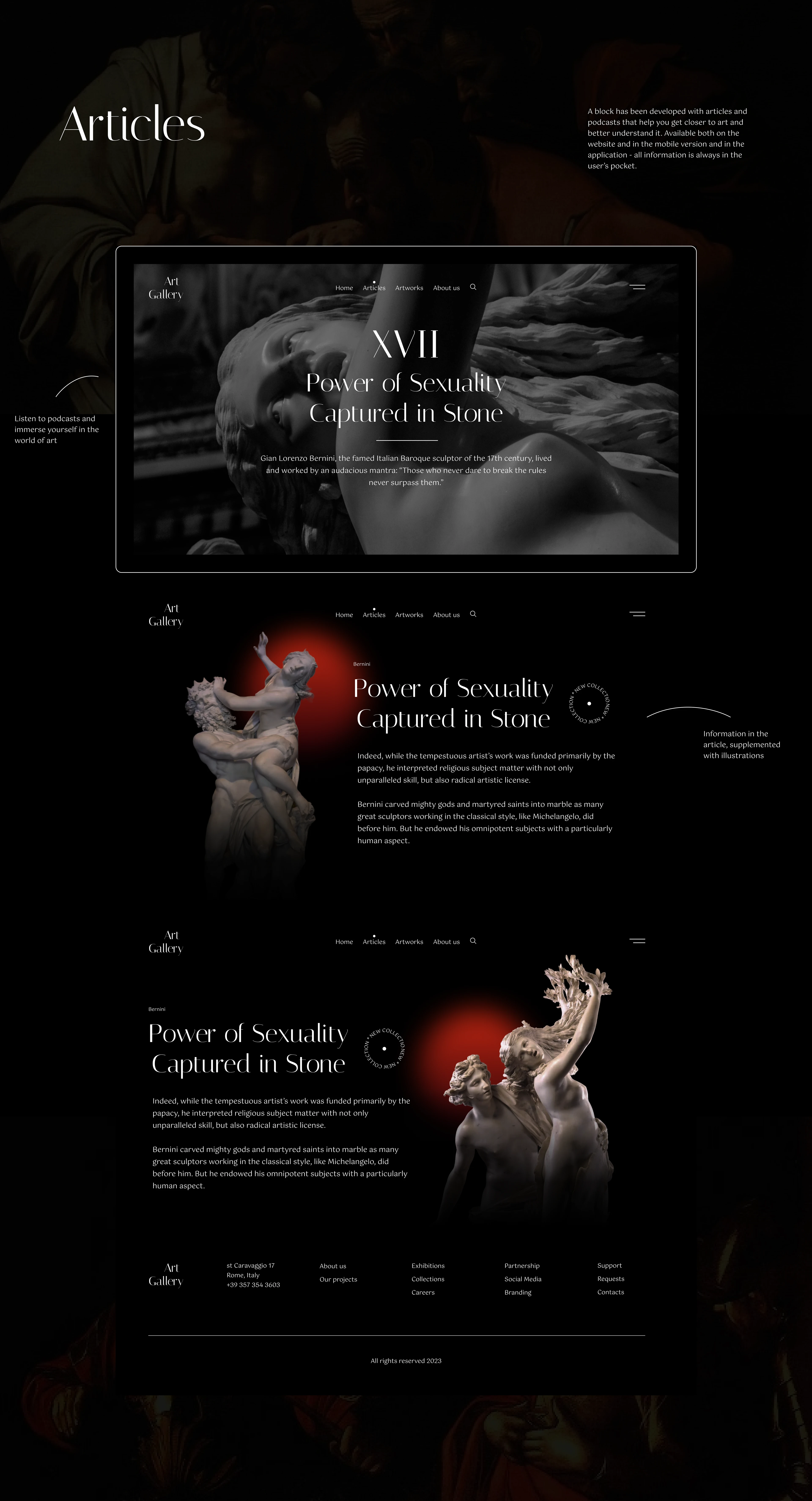 Magnum Opus | Art Gallery Website Concept — Изображение №4 — Интерфейсы, Анимация на Dprofile