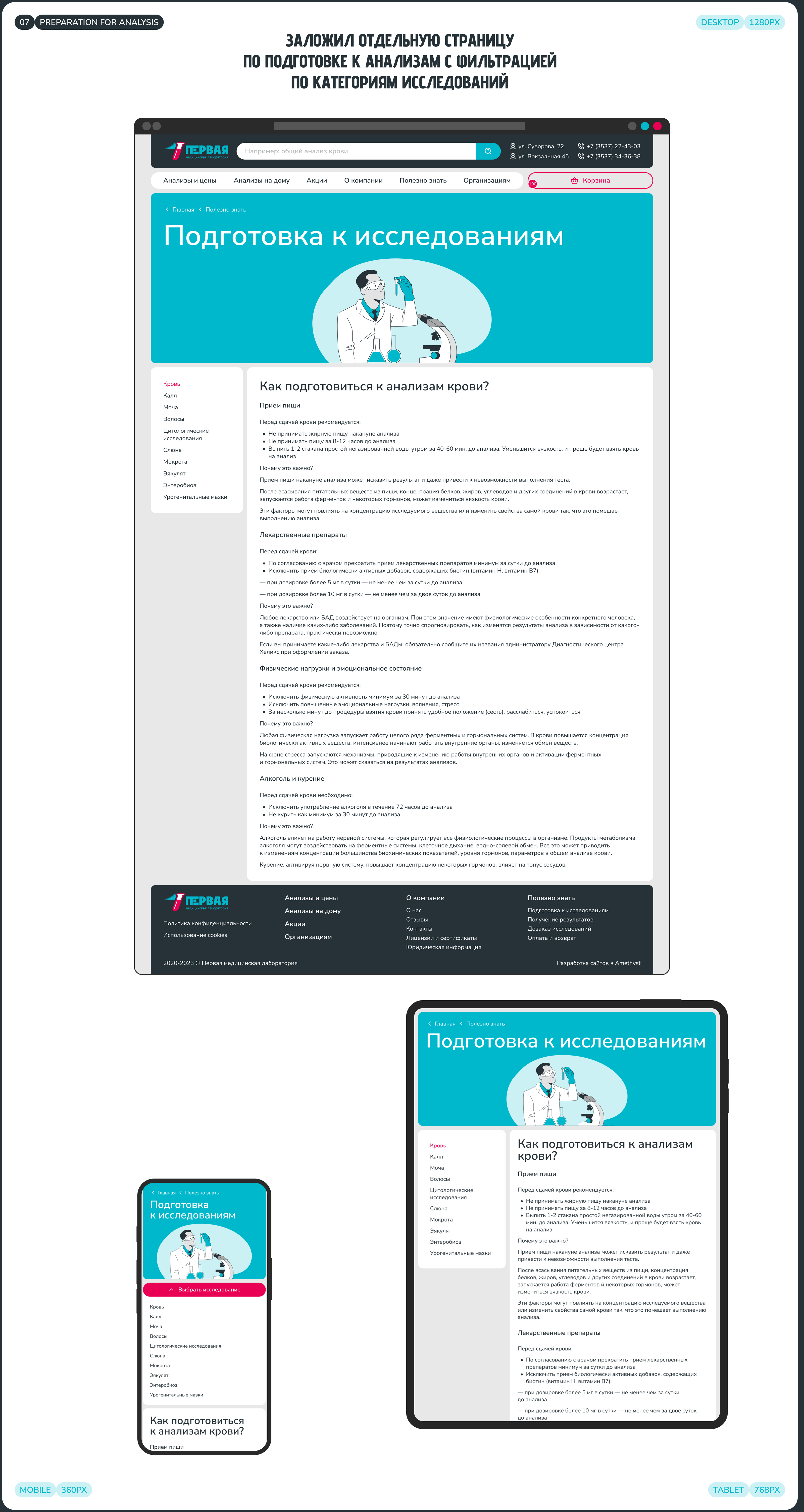 1-ая МедЛаборатория — Сайт & Каталог — Изображение №22 — Интерфейсы на Dprofile
