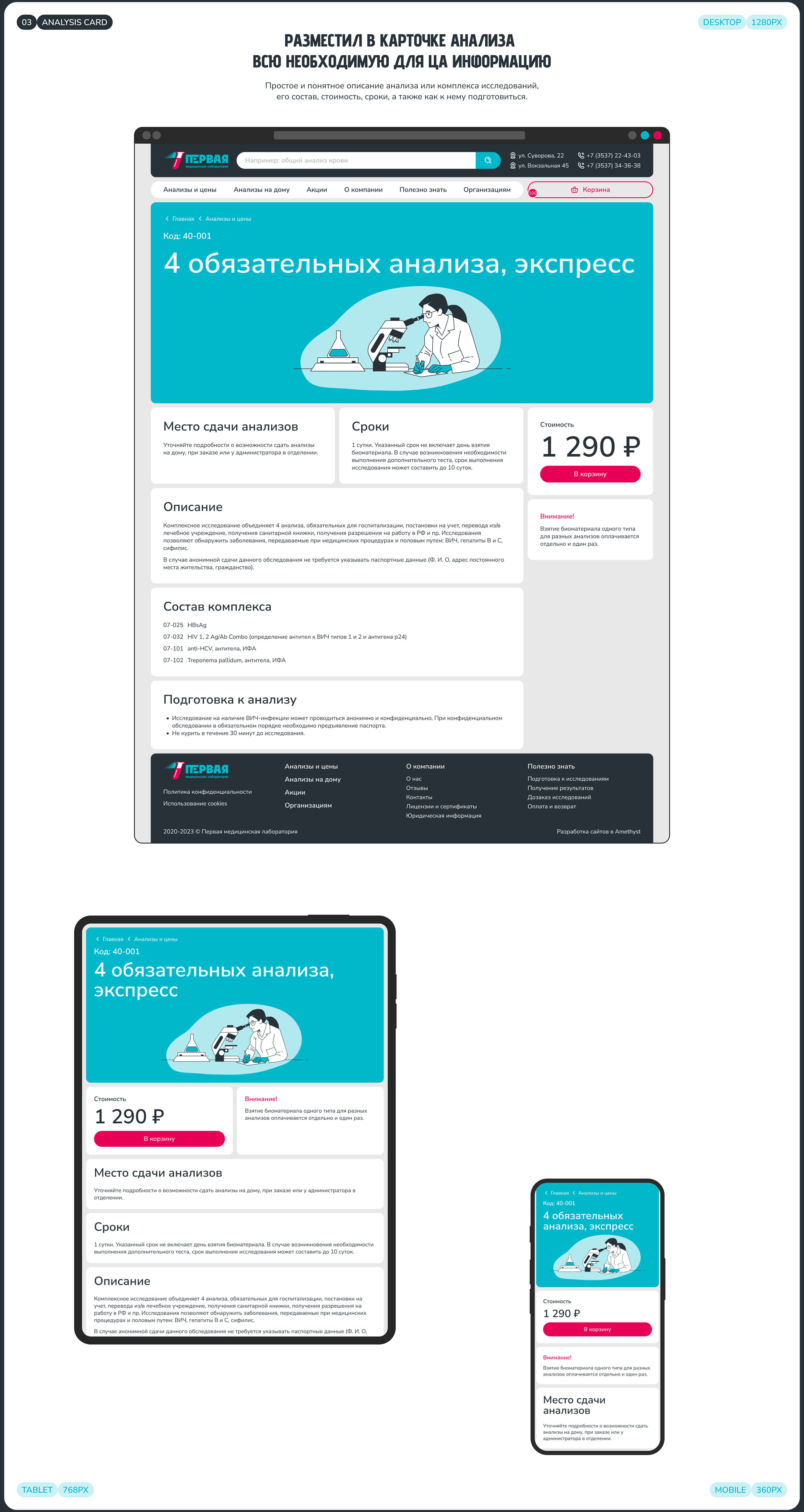1-ая МедЛаборатория — Сайт & Каталог — Изображение №13 — Интерфейсы на Dprofile