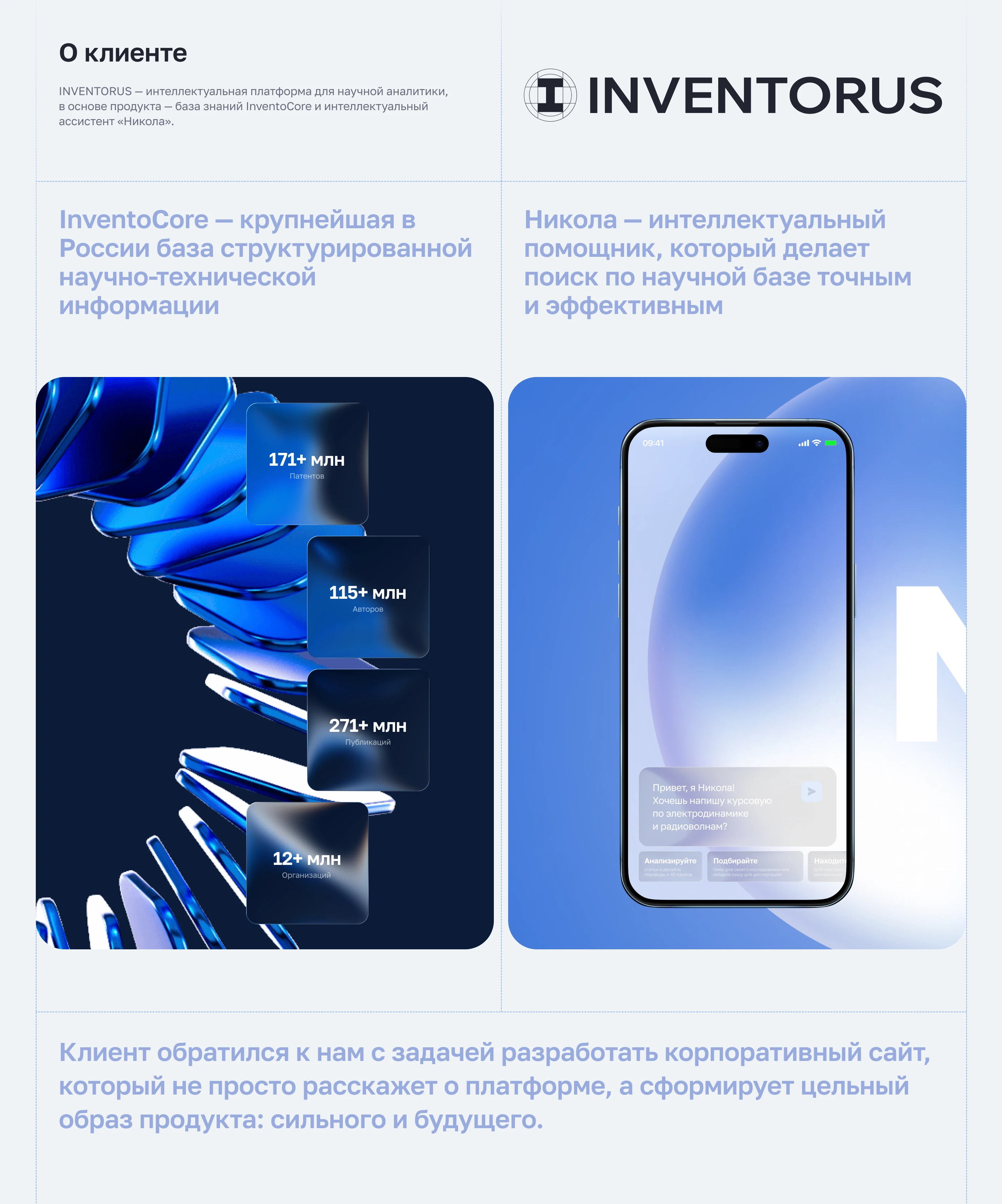 INVENTORUS|Корпоративный сайт для научной платформы — Изображение №2 — Интерфейсы, Анимация на Dprofile