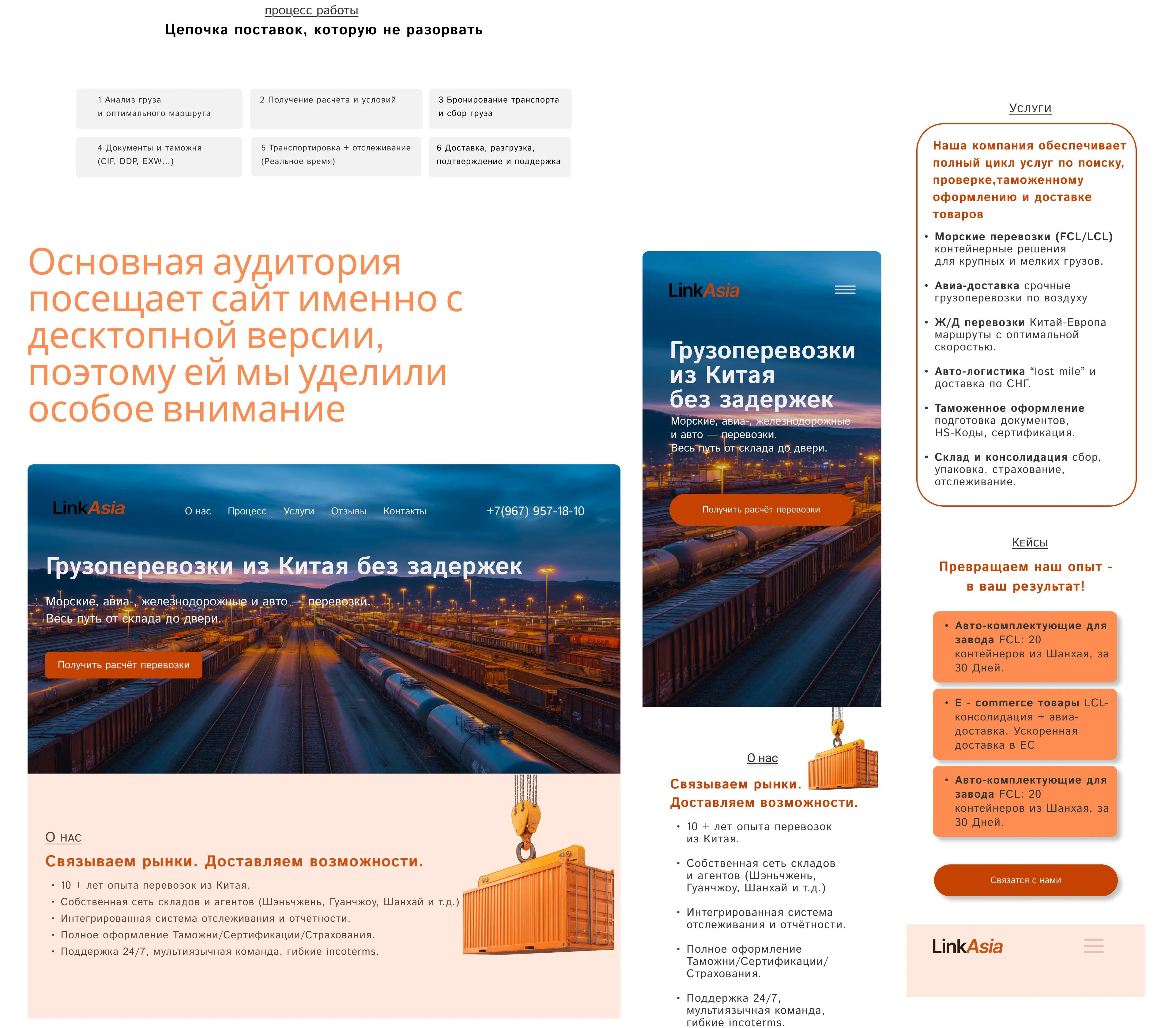 LINKASIA|Website for cargo transportation from China — Изображение №5 — Интерфейсы на Dprofile