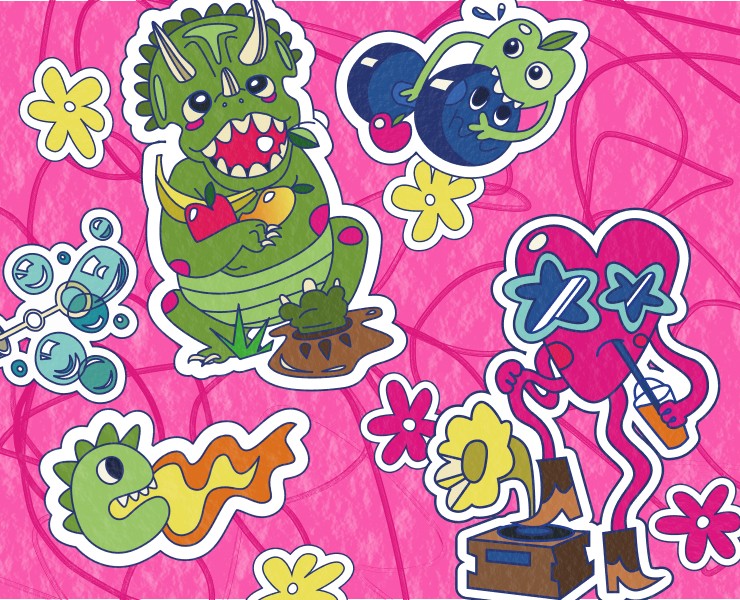 НАКЛЕЙКИ — Иллюстрация, Графика на Dprofile