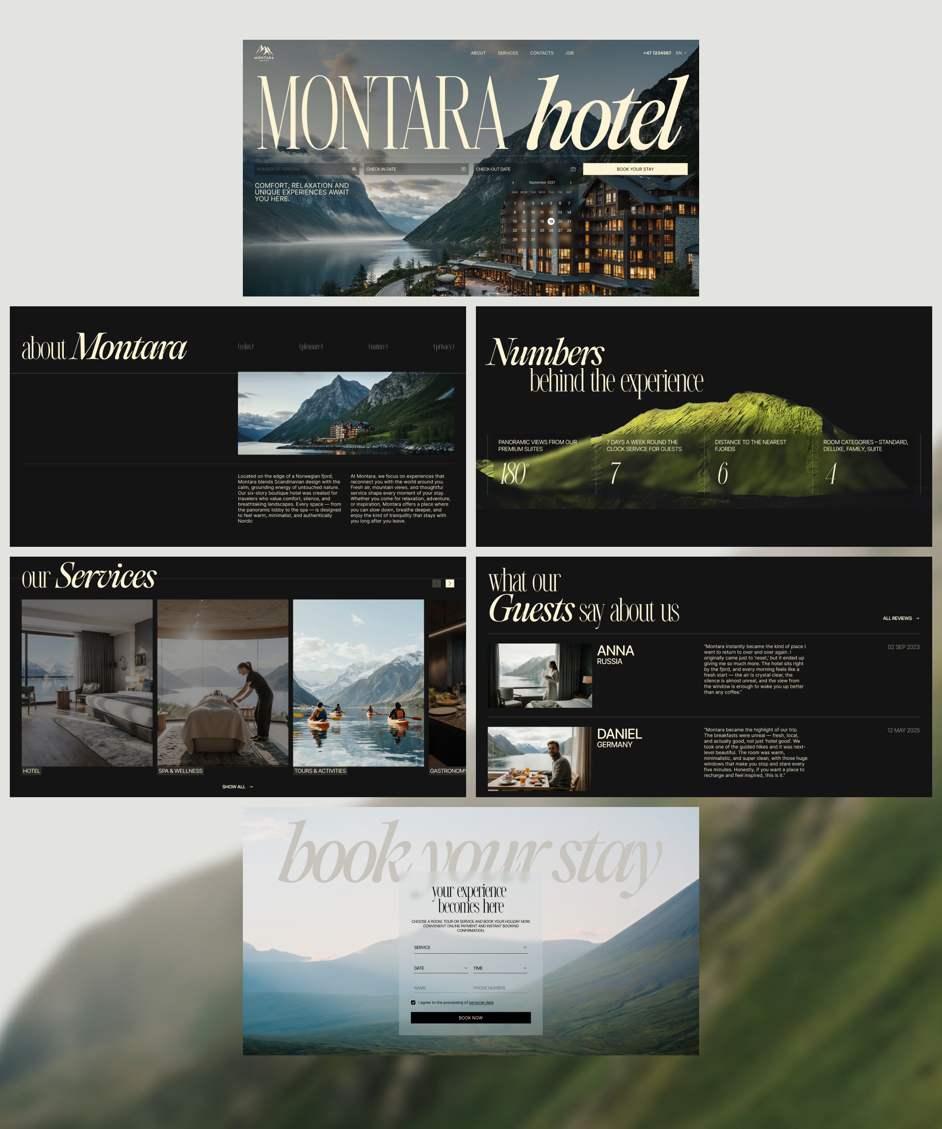 MONTARA HOTEL | UI UX design — Изображение №4 — Интерфейсы, Брендинг на Dprofile