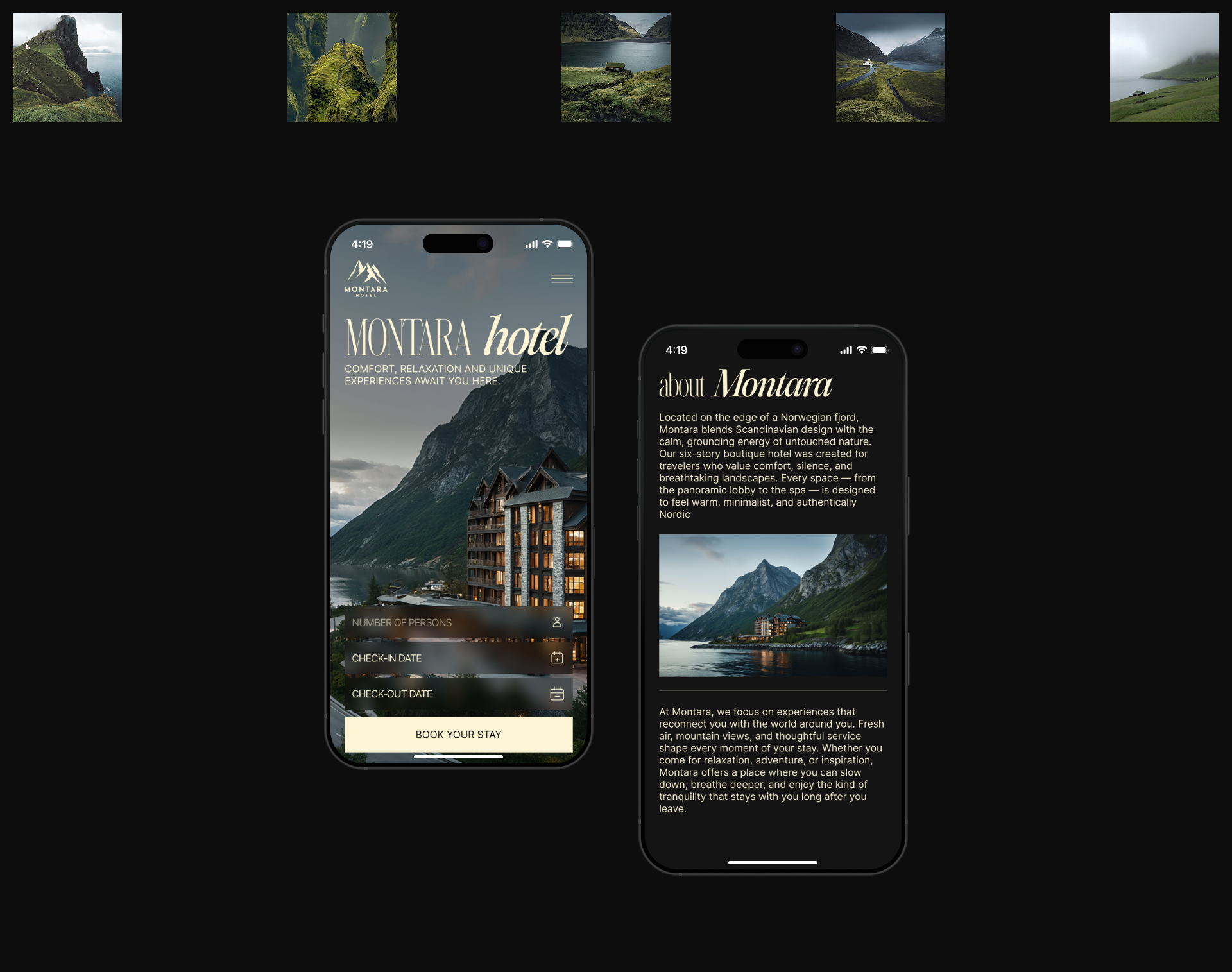 MONTARA HOTEL | UI UX design — Изображение №5 — Интерфейсы, Брендинг на Dprofile