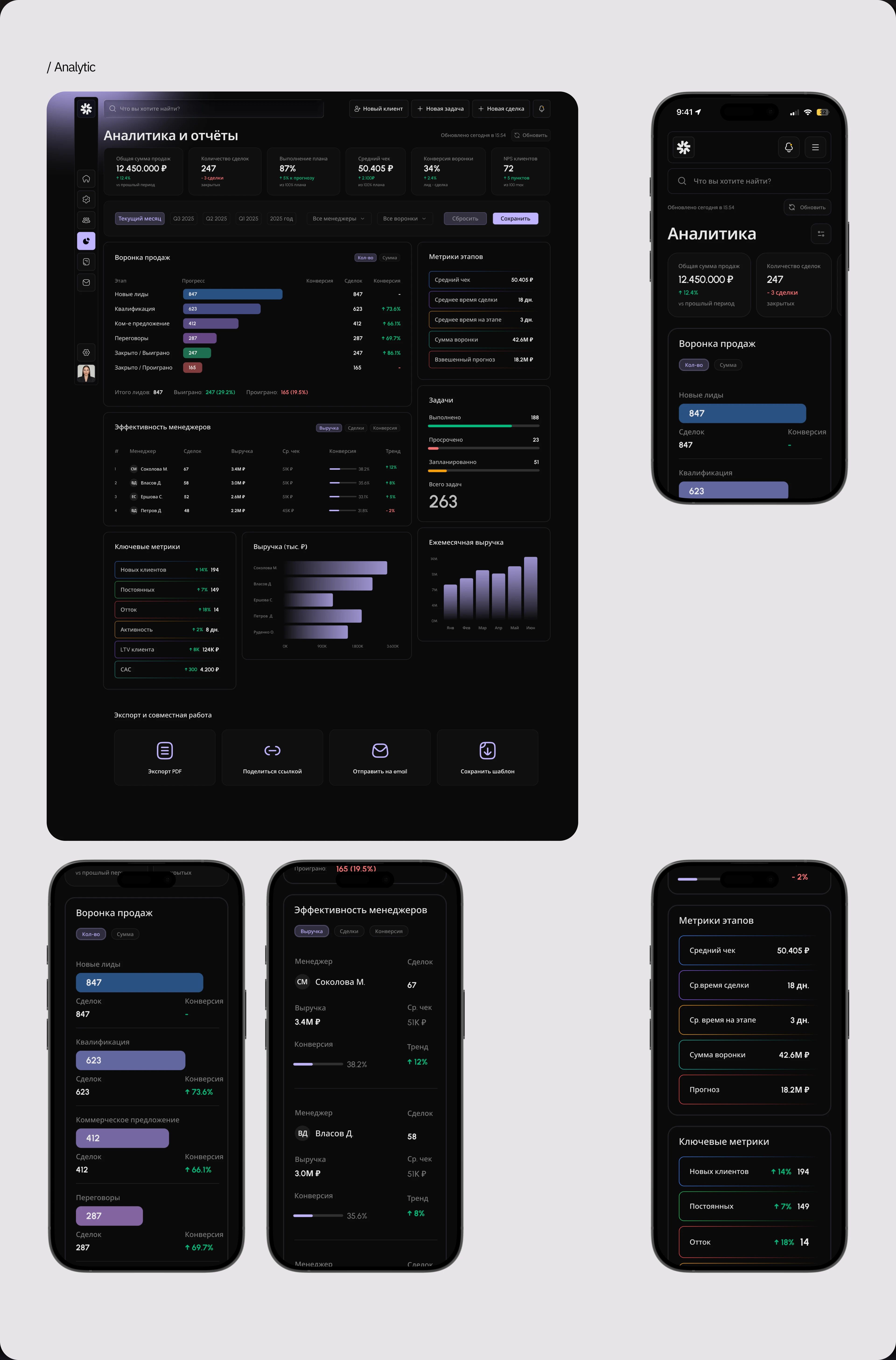 VEX CRM | Saas & UX/UI design | B2B | Dashboard — Изображение №10 — Интерфейсы на Dprofile