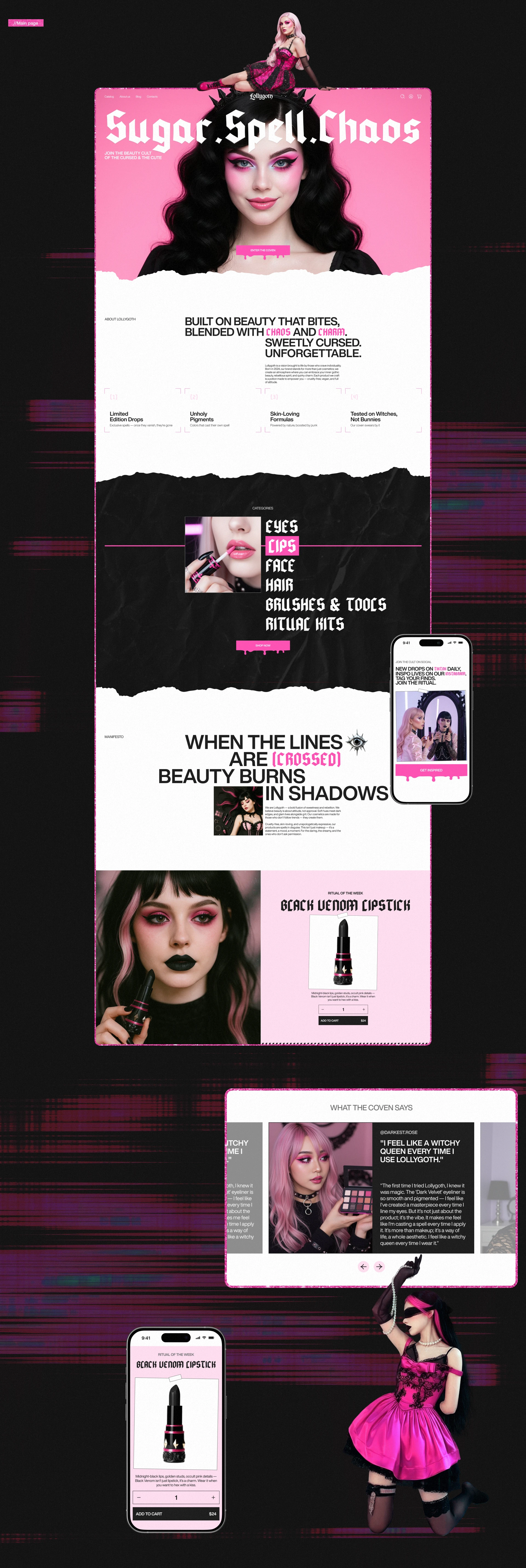 Lollygoth | Branding & E-Commerce — Изображение №2 — Интерфейсы, Брендинг на Dprofile