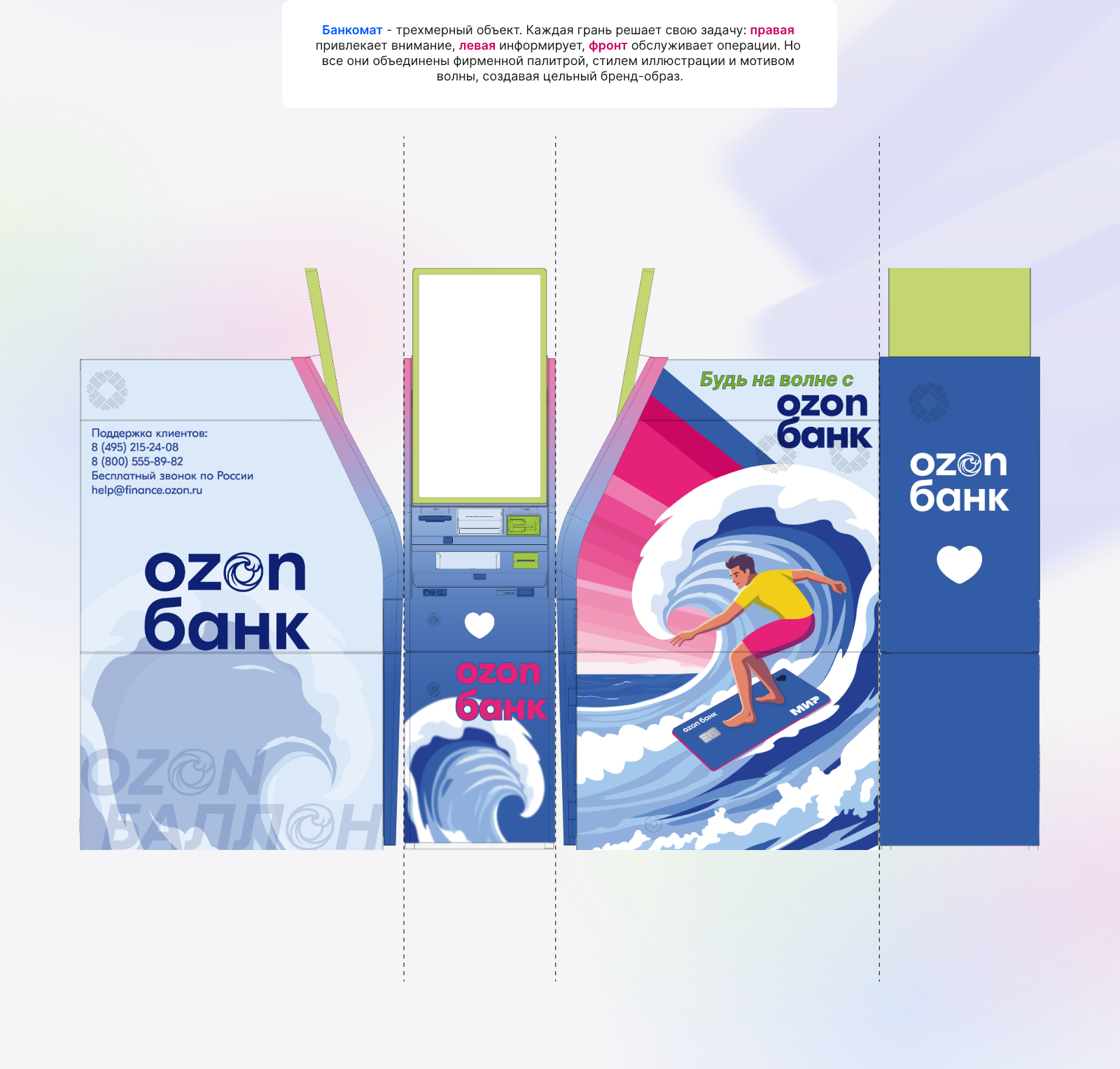Ozon Bank: Банкомат как точка притяжения — Изображение №4 — Брендинг, Промдизайн на Dprofile