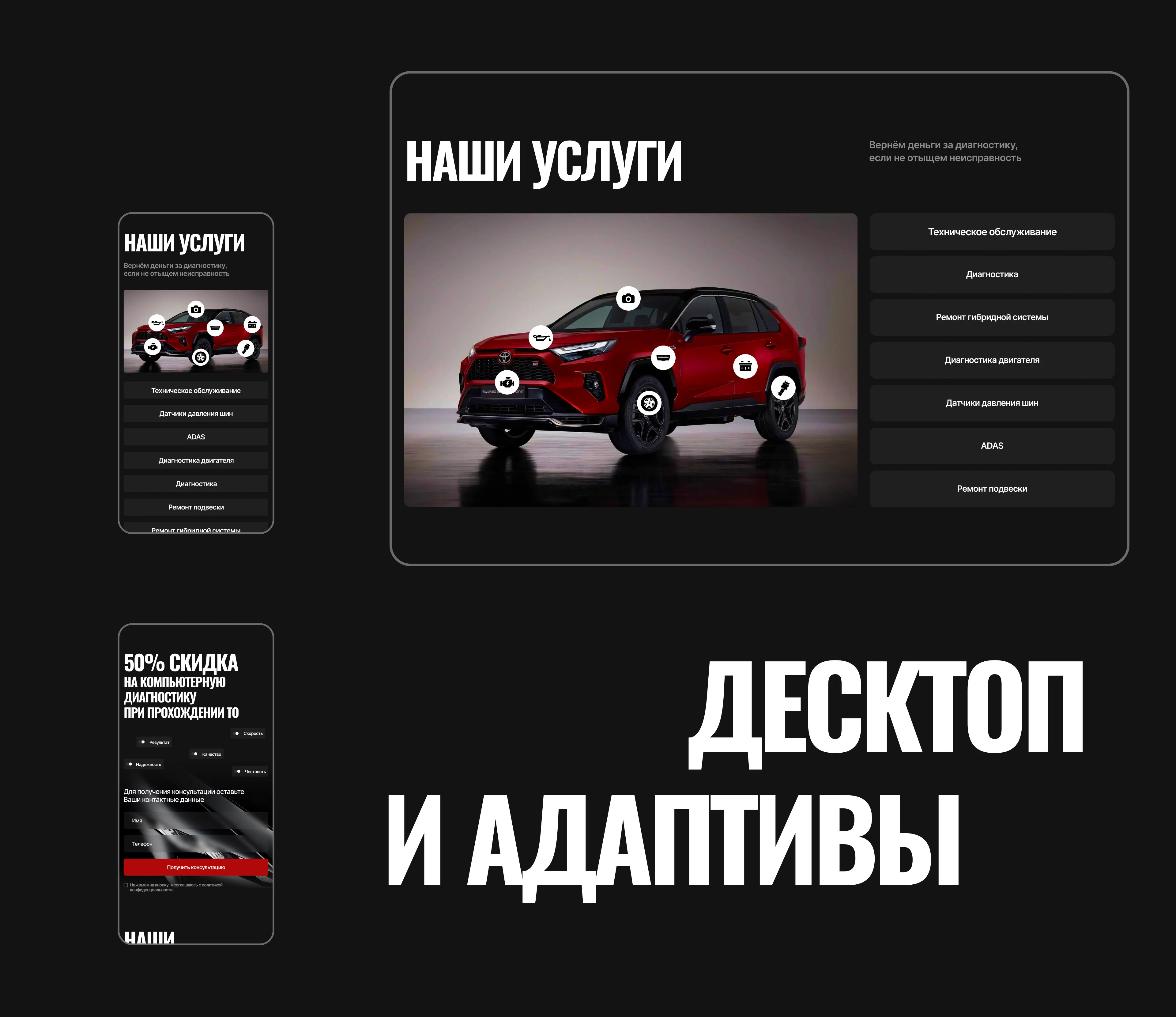Автомастерская | СТО | Hybrid diagnostic — Изображение №7 — Интерфейсы, Брендинг на Dprofile