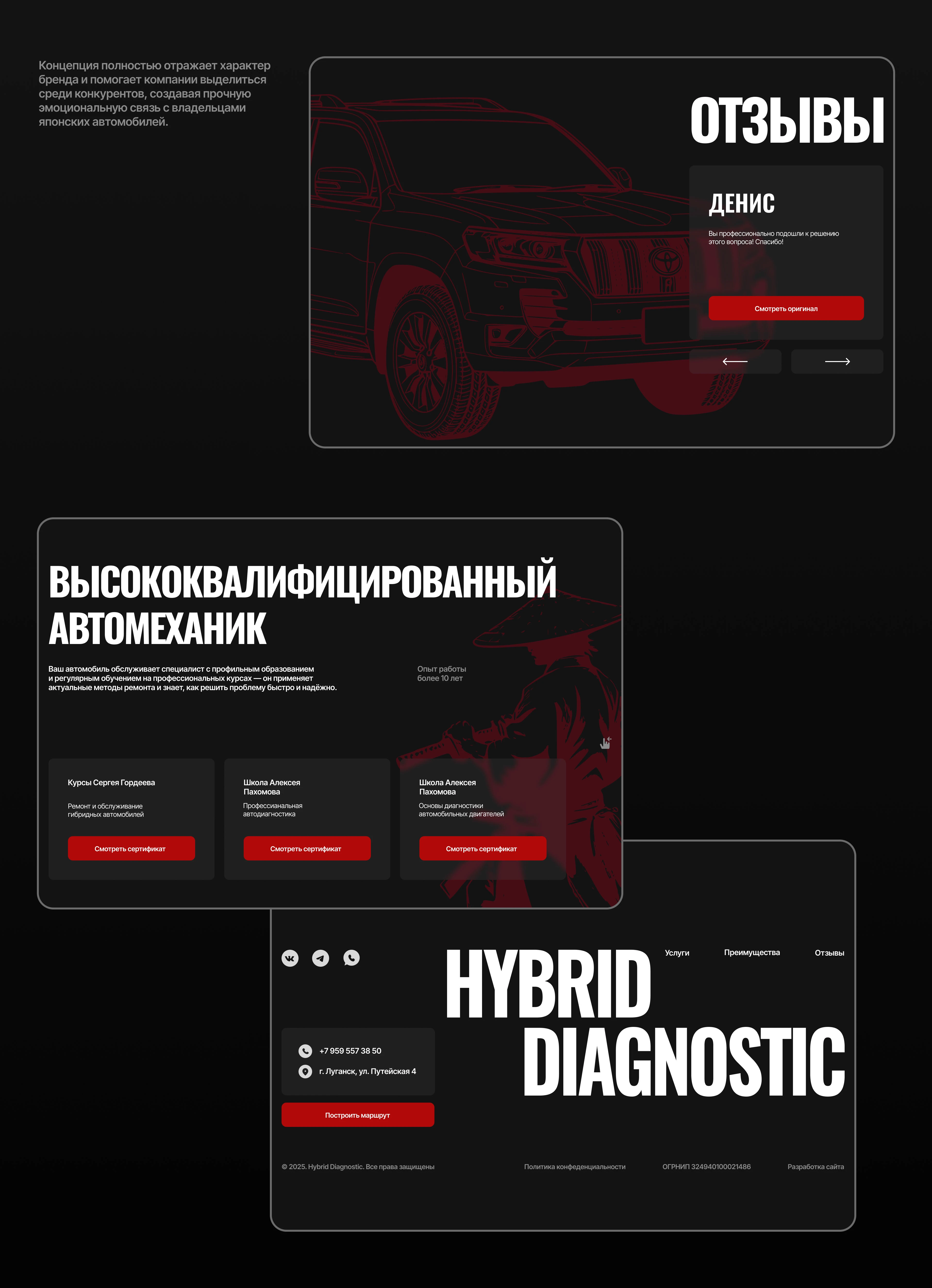 Автомастерская | СТО | Hybrid diagnostic — Изображение №13 — Интерфейсы, Брендинг на Dprofile