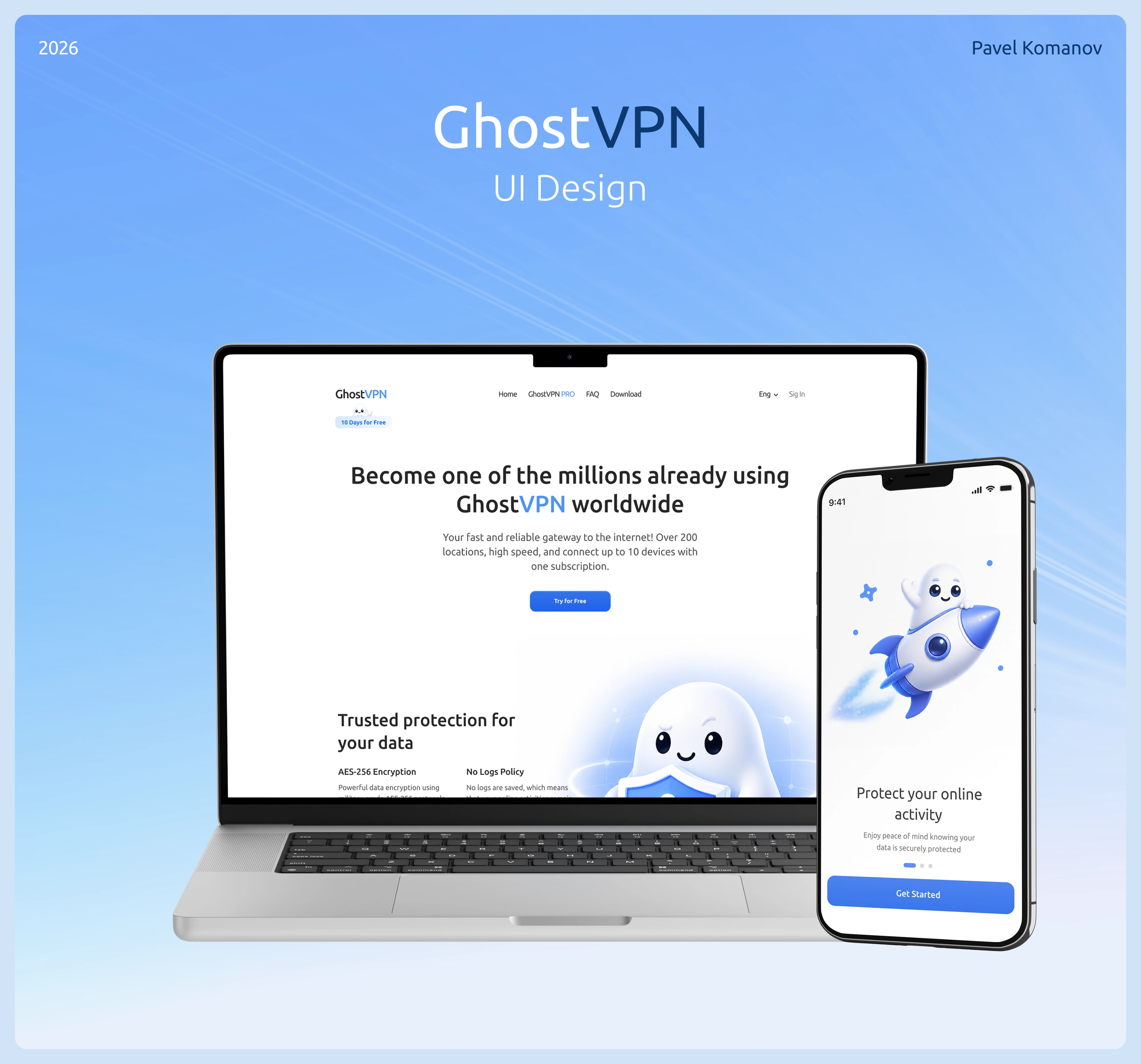 UX/UI Design GhostVPN — Изображение №1 — Интерфейсы на Dprofile
