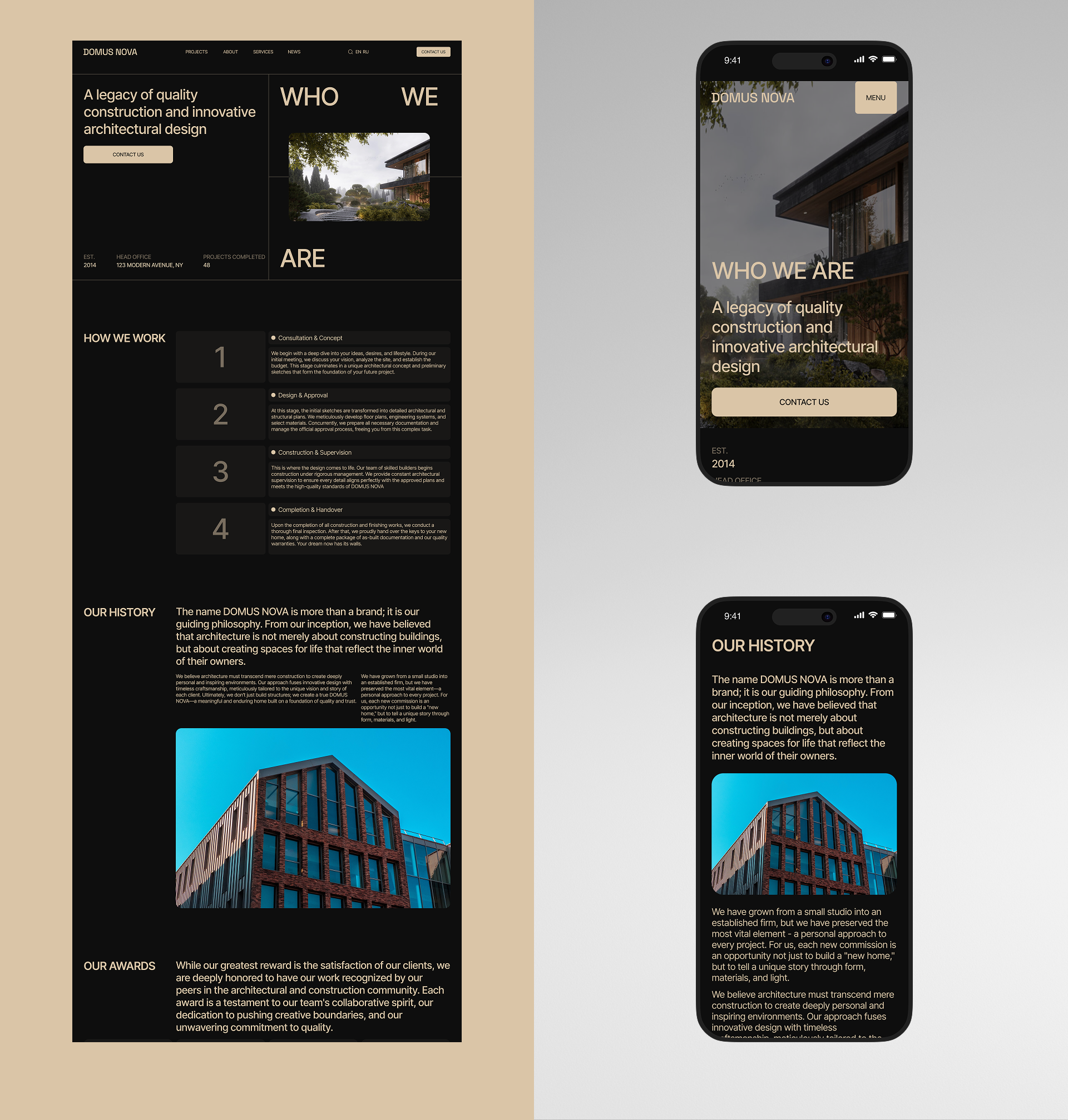 DOMUS NOVA | Corporate Web-site — Изображение №12 — Интерфейсы на Dprofile
