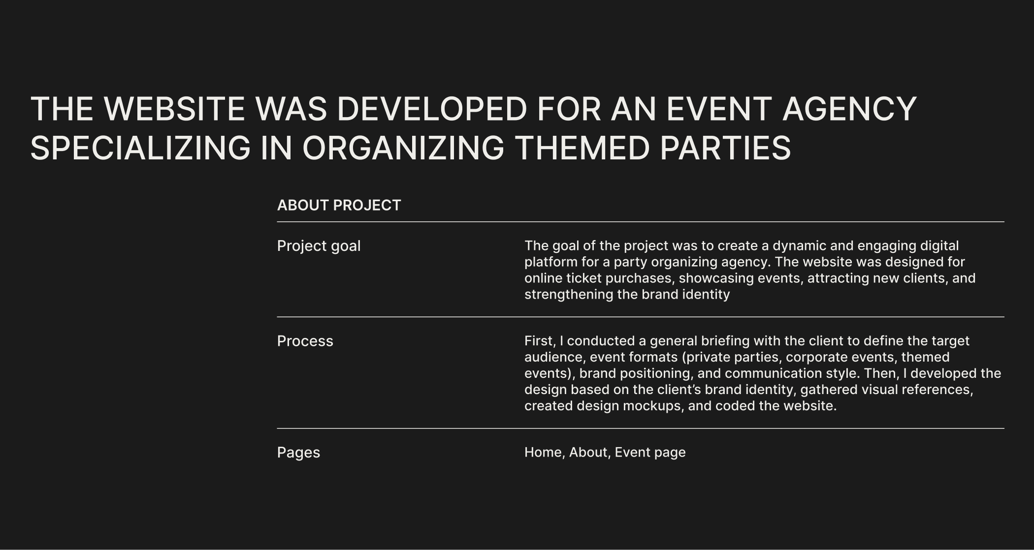 ОЧЕВИДЦЫ - Организатор вечеринок в Калининграде — Изображение №2 — Интерфейсы на Dprofile