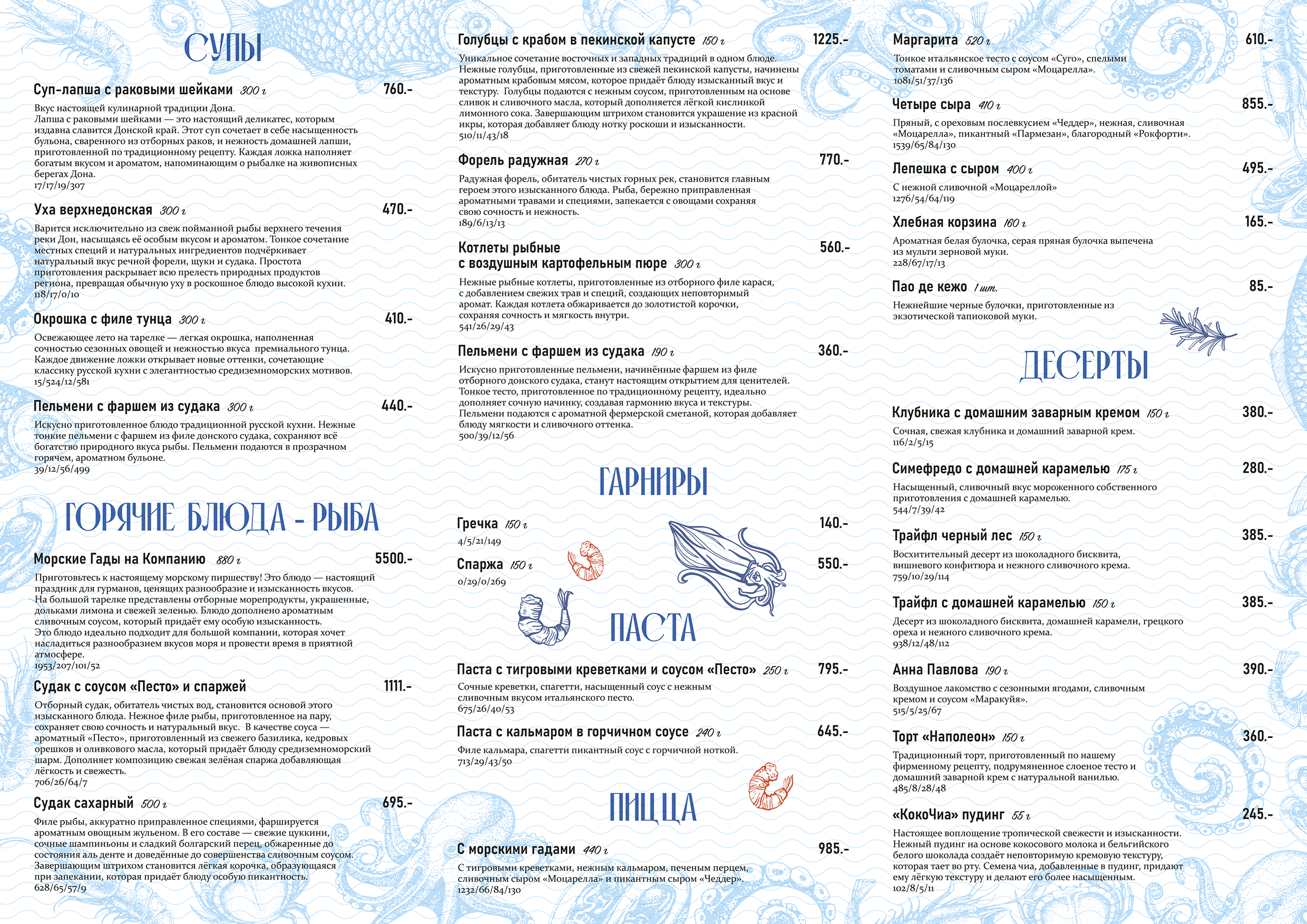 Меню для ресторана "Рыбная деревня" — Изображение №2 — Брендинг, Графика на Dprofile
