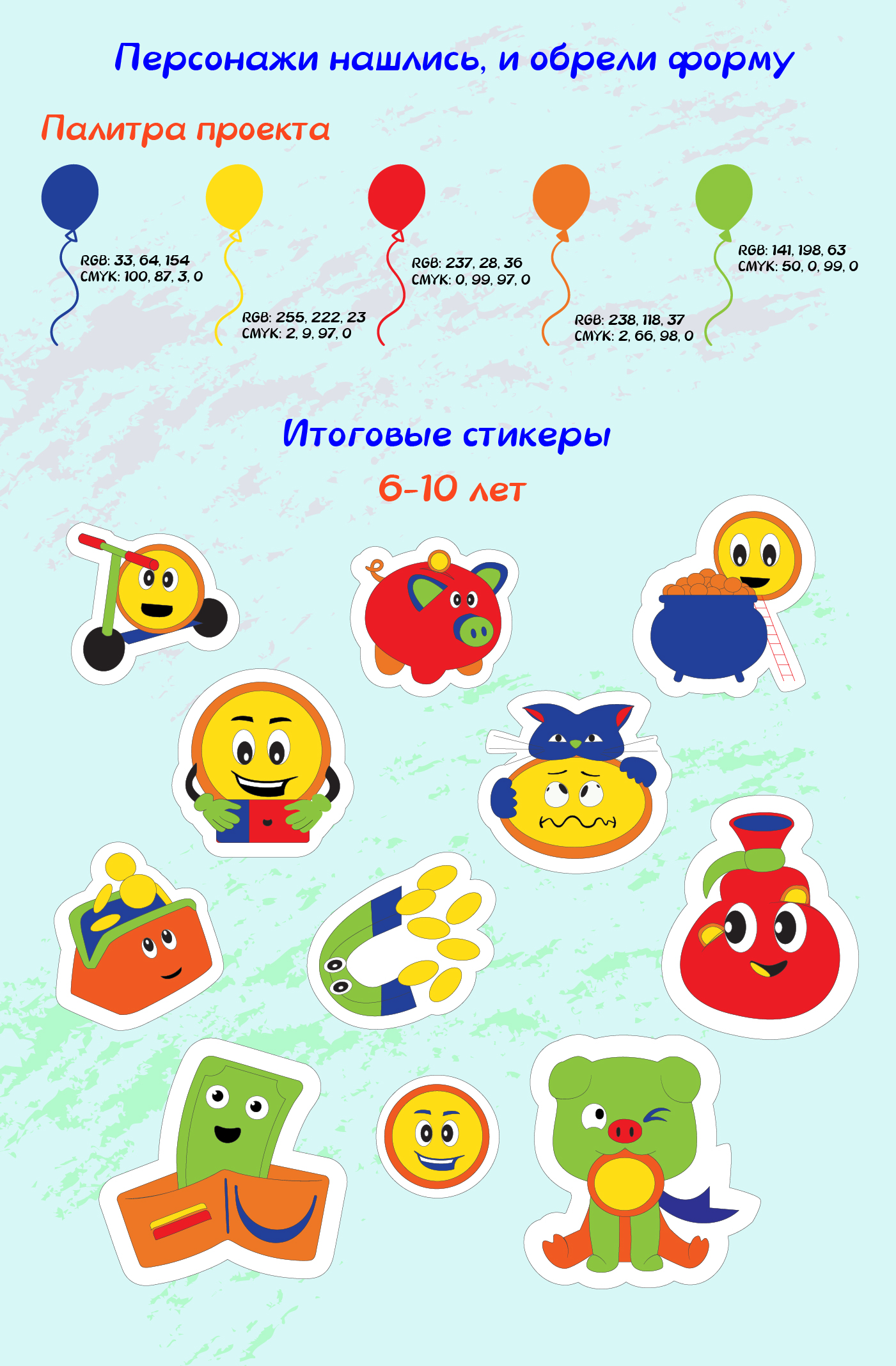 Стикерпак ВТБ. Конкурс ВТБ - Skillbox — Изображение №7 — Графика, Нейро на Dprofile