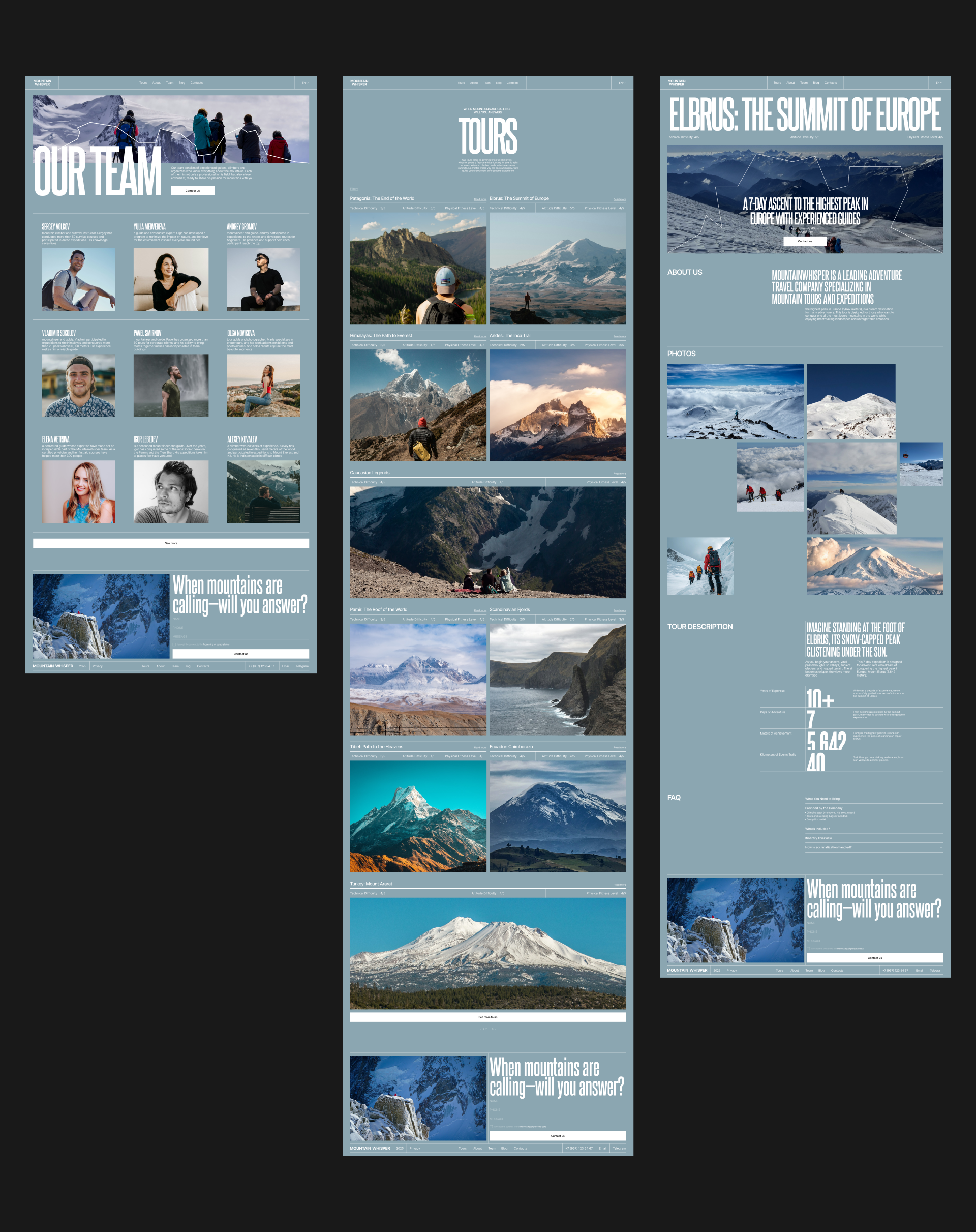 MOUNTAIN WHISPER | Corporate Website — Изображение №10 — Интерфейсы на Dprofile