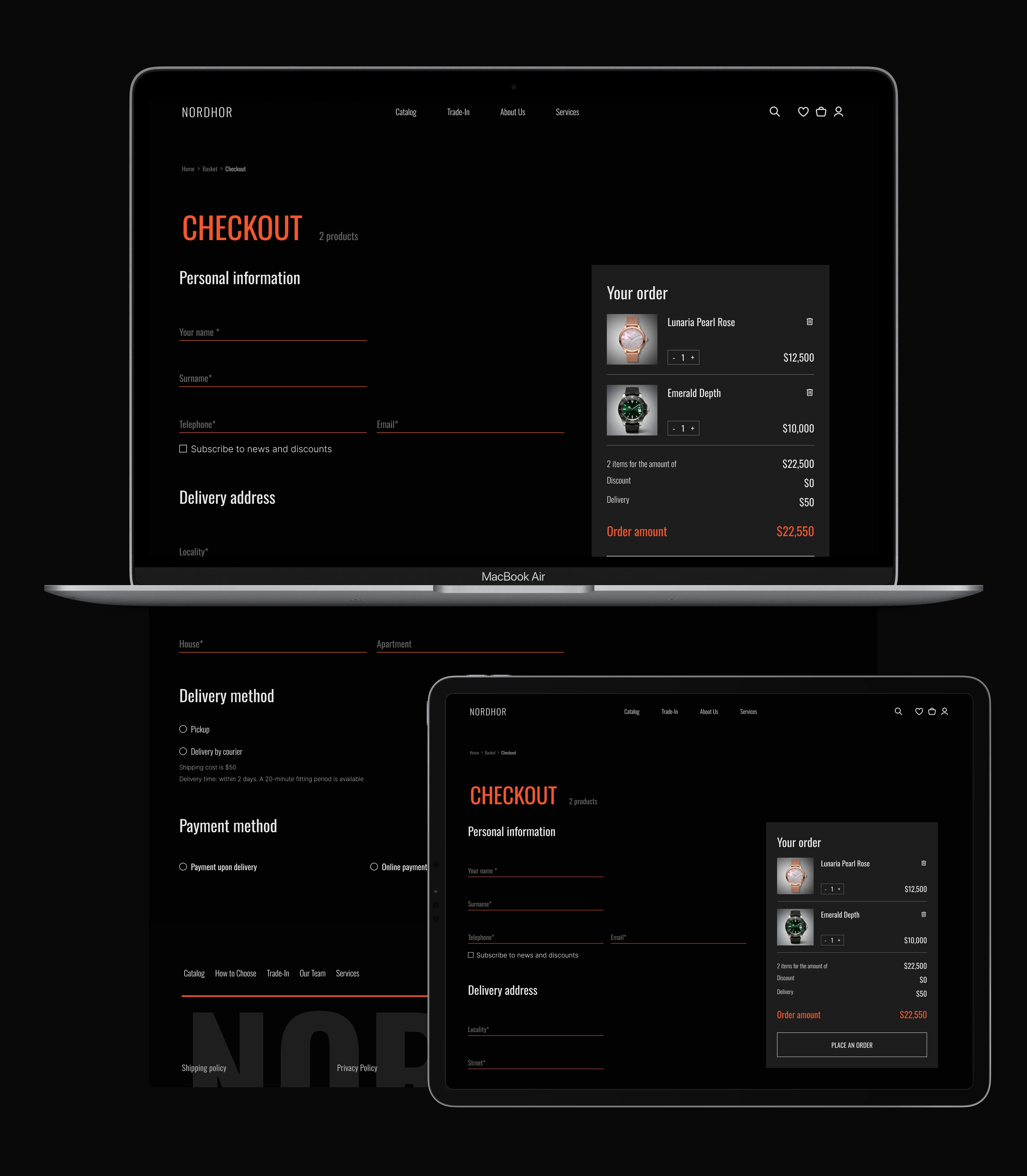 NORDHOR — Luxury Watch E-commerce Experience — Изображение №11 — Интерфейсы на Dprofile