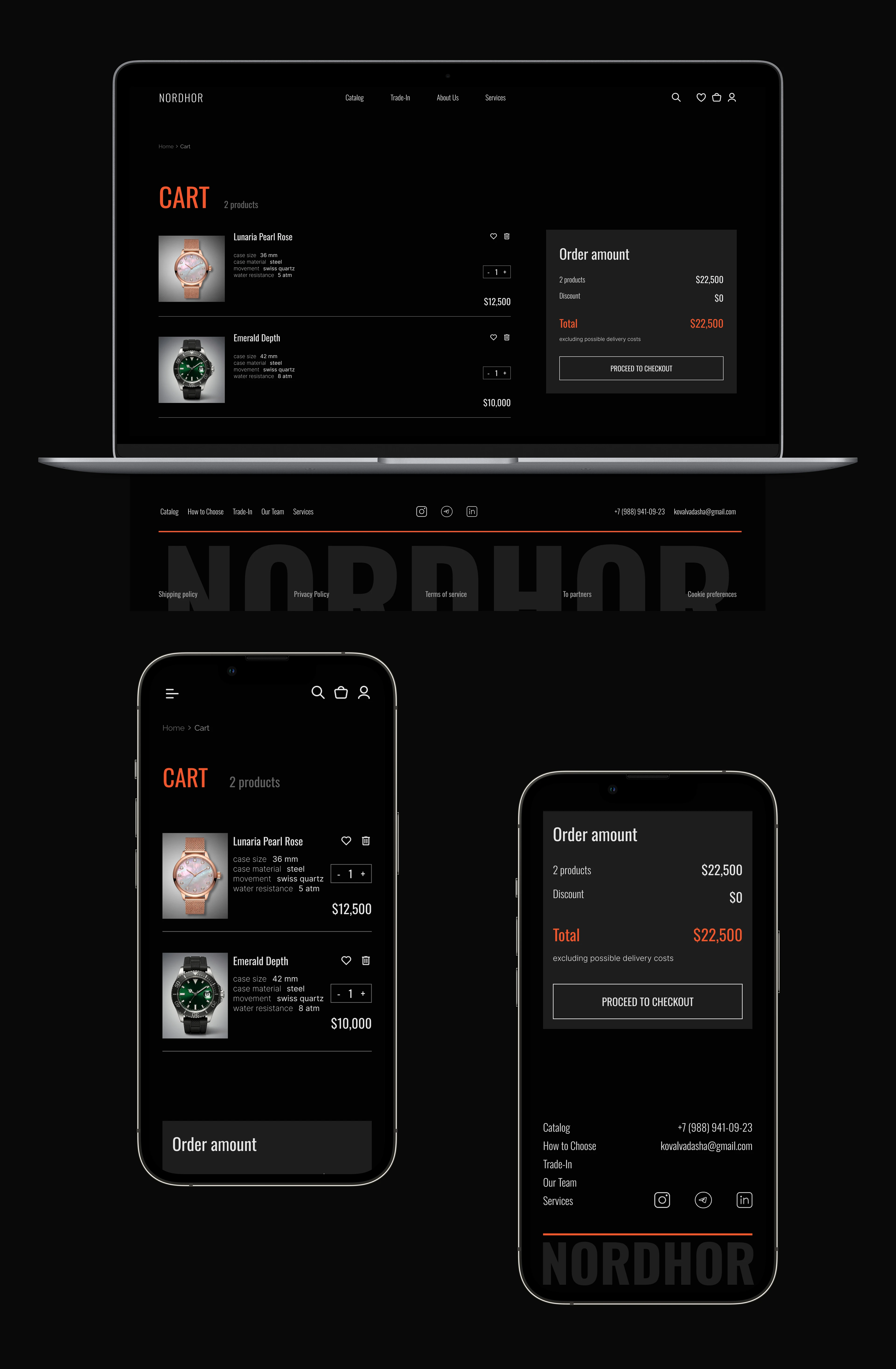 NORDHOR — Luxury Watch E-commerce Experience — Изображение №10 — Интерфейсы на Dprofile