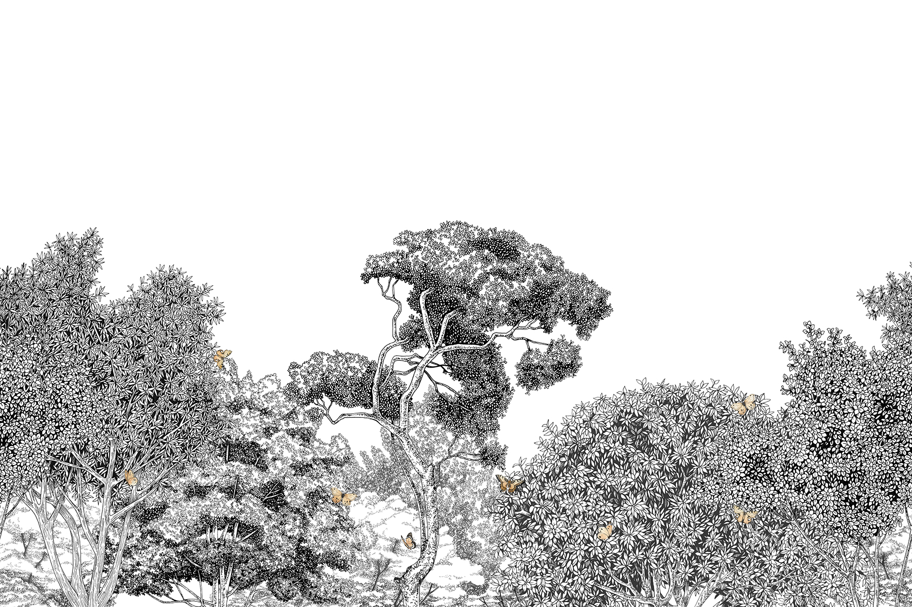 Дизайн панорамных обоев "Forêt Murmurante" — Изображение №1 — Иллюстрация, Графика на Dprofile