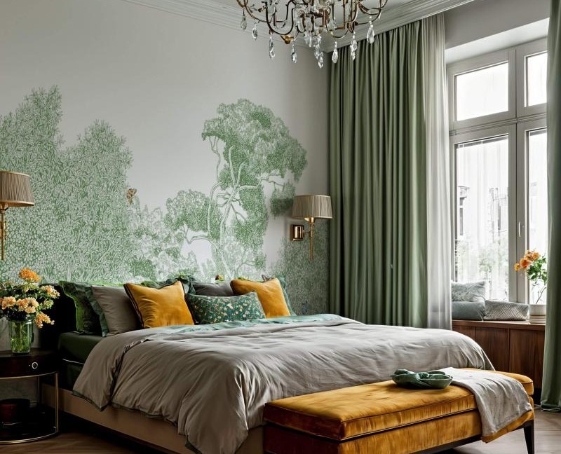 Дизайн панорамных обоев "Forêt Murmurante" — Иллюстрация, Графика на Dprofile