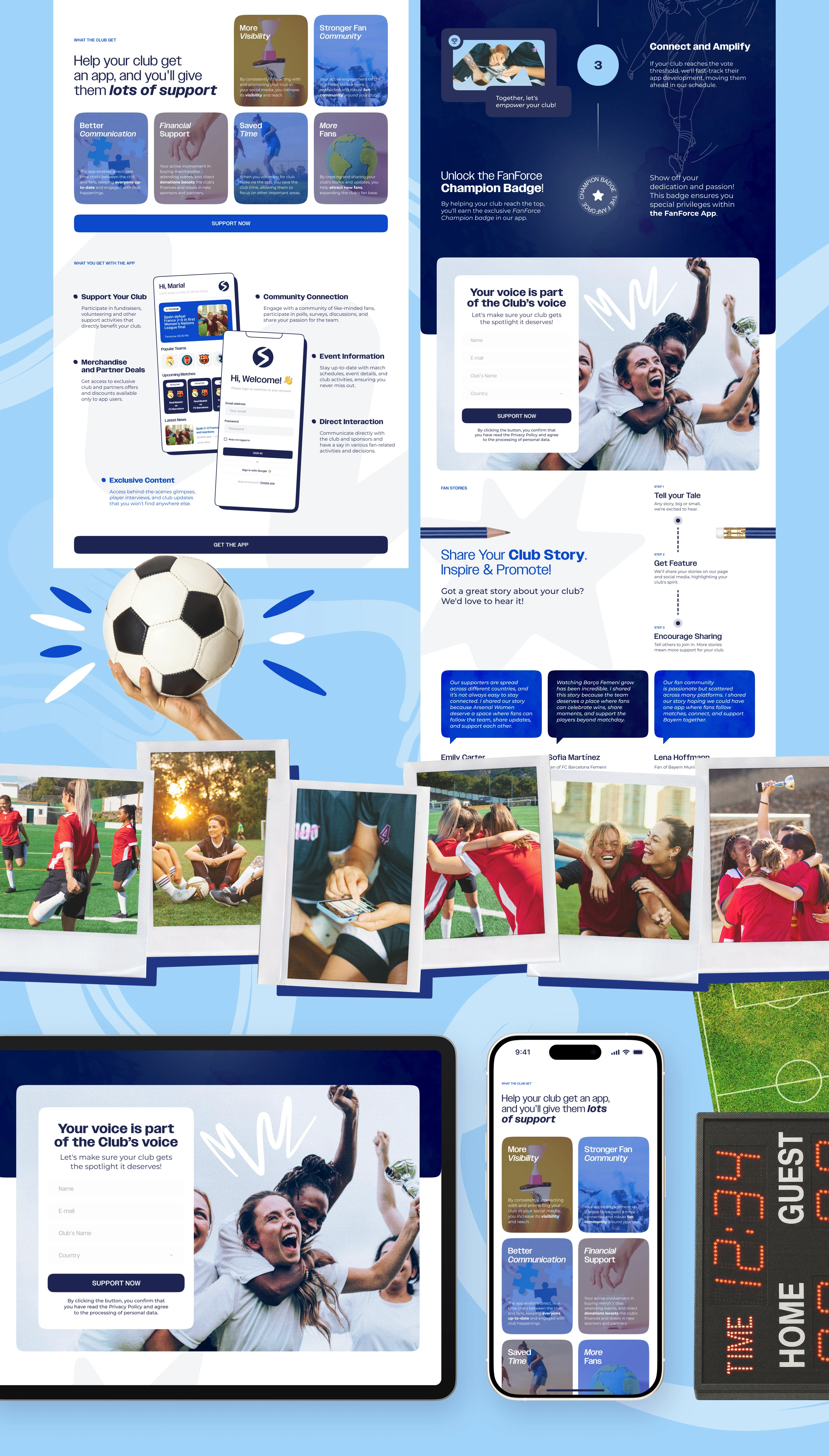 FanForce — веб-сайт для платформы женского футбола — Изображение №3 — Интерфейсы на Dprofile