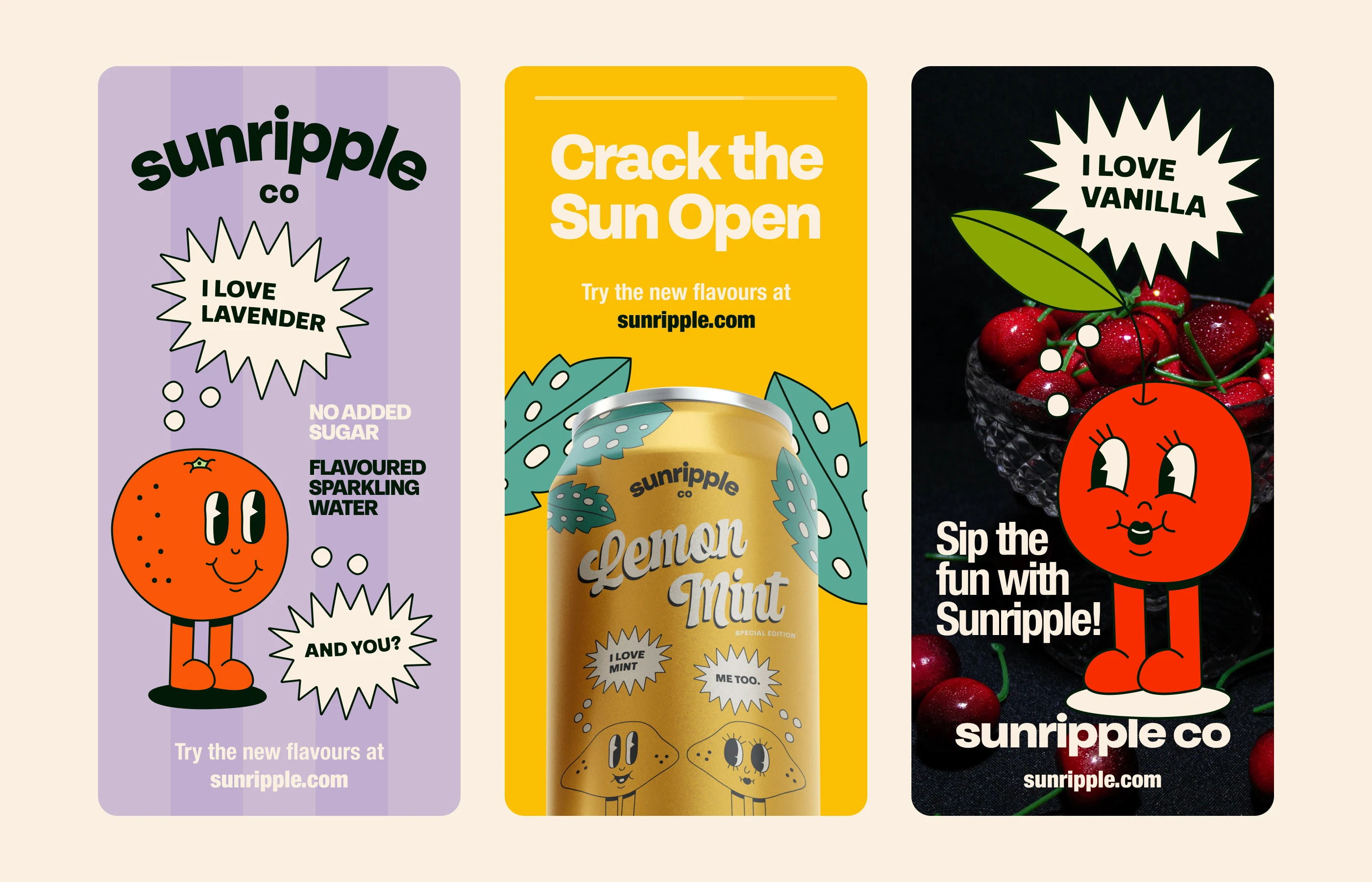 Sunripple — дизайн упаковки и айдентика напитка — Изображение №11 — Брендинг, Иллюстрация на Dprofile