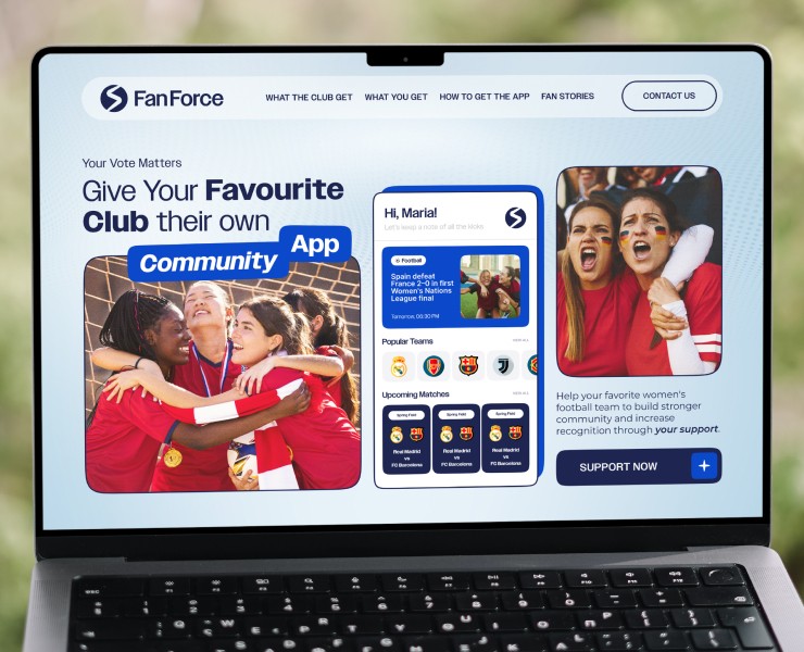 FanForce — веб-сайт для платформы женского футбола — Интерфейсы на Dprofile