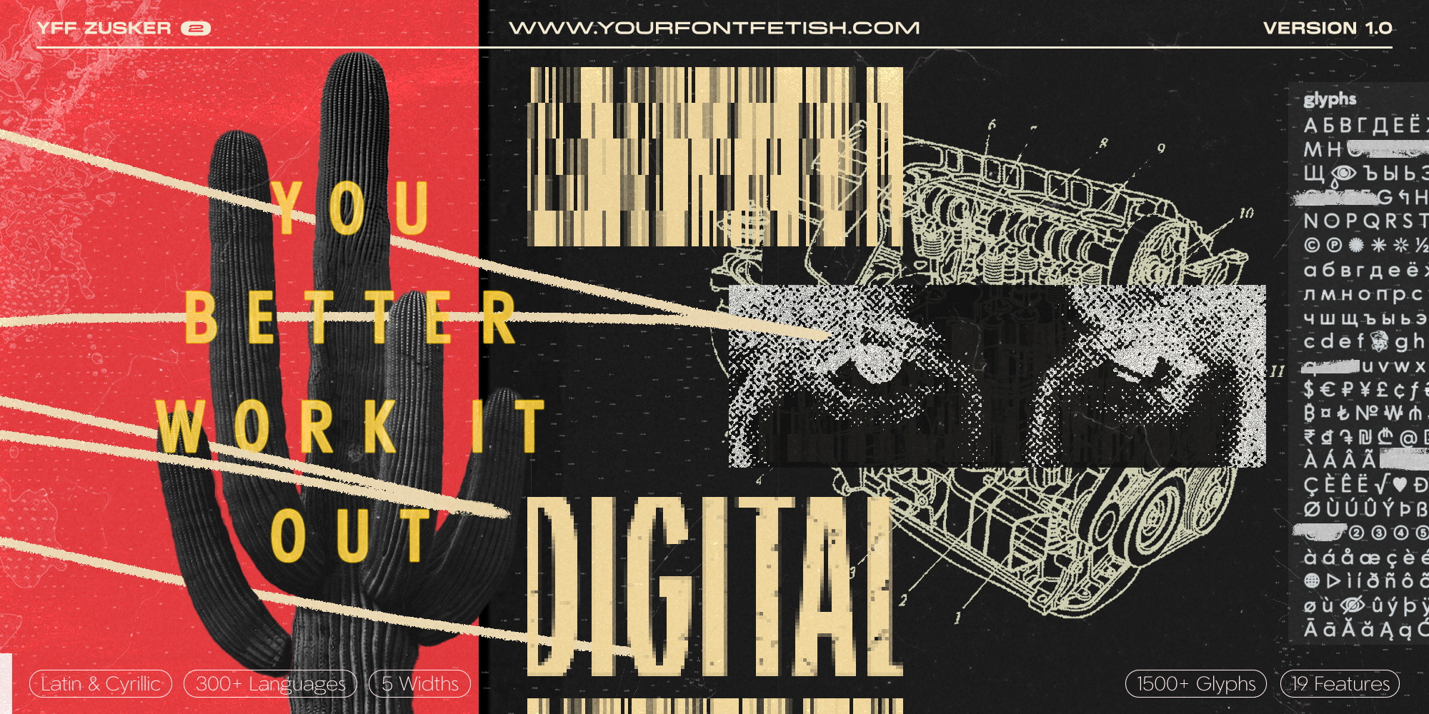 YFF Zusker Вариативный шрифт (FREE PERSONAL USE) — Изображение №4 — Графика на Dprofile