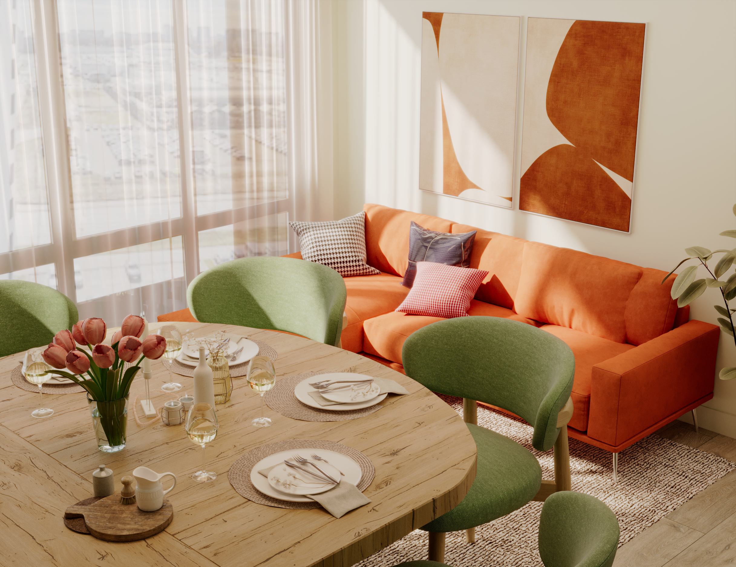 Проект визуализация 1-комн. квартиры. — Изображение №2 — 3D, Архитектура на Dprofile