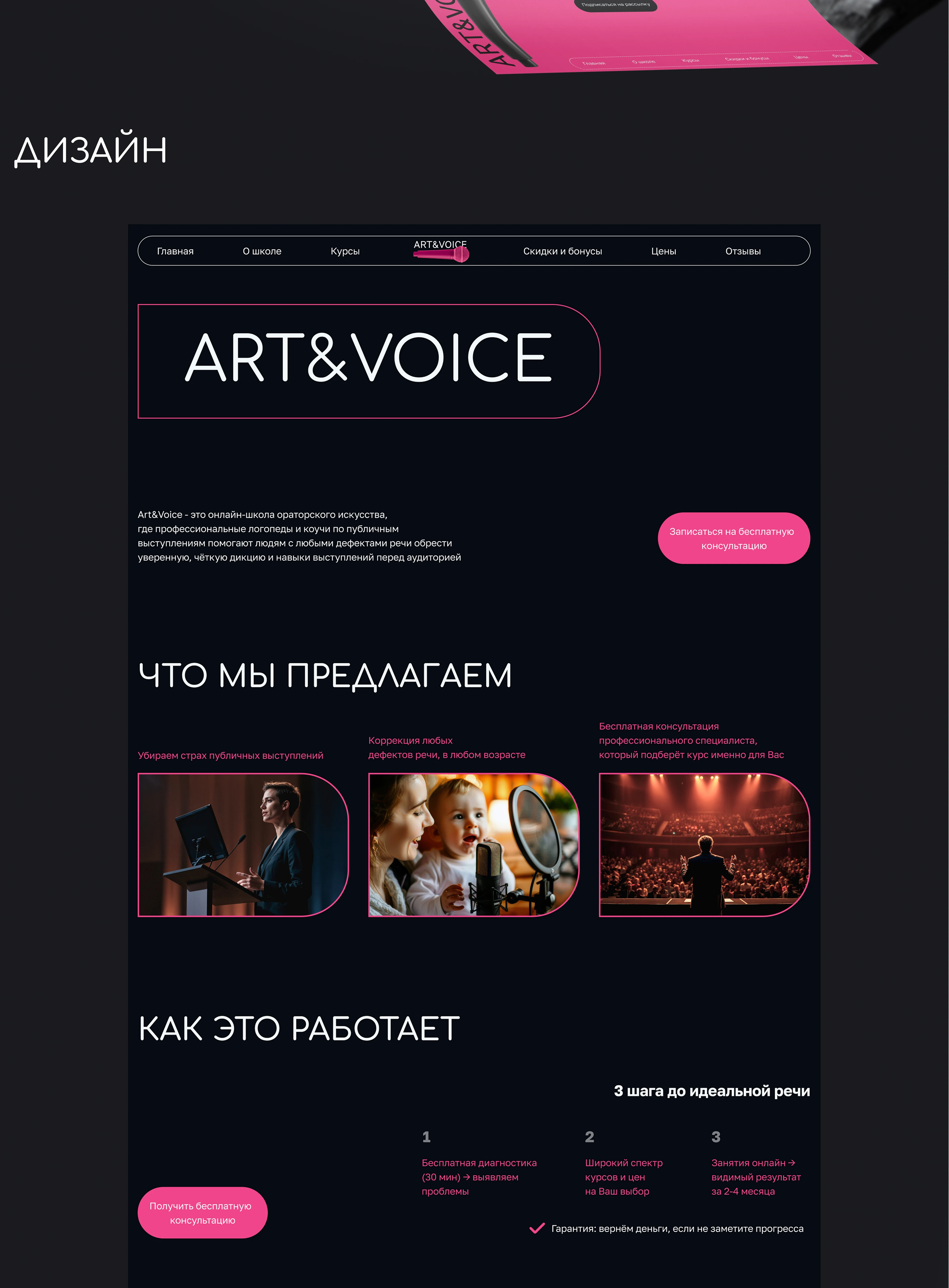 Art&Voice | онлайн-школа ораторского мастерства — Изображение №5 — Интерфейсы, Брендинг на Dprofile